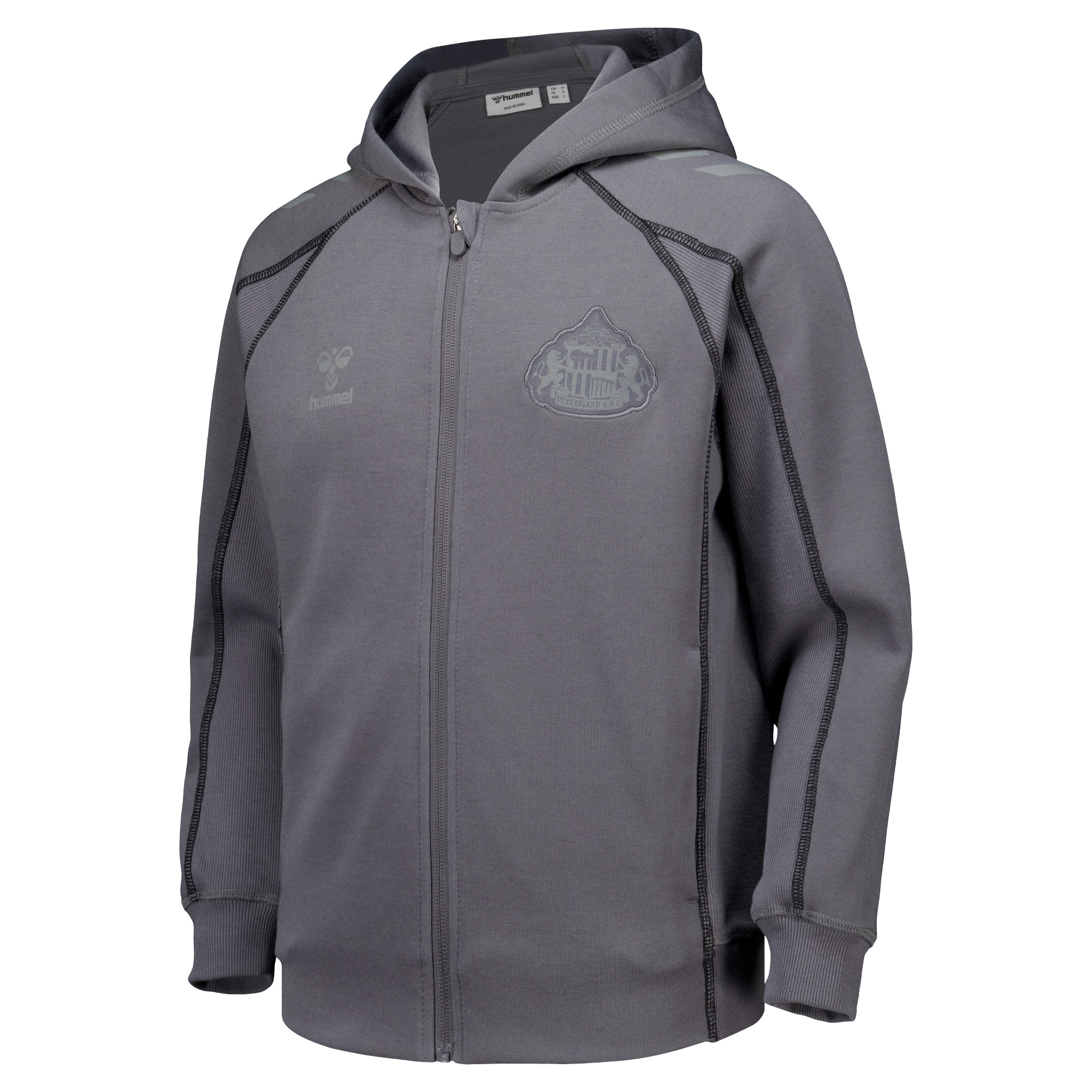 Sunderland Hummel Travel Zip Hoodie - Grey - Kids, , rebel_hi-res