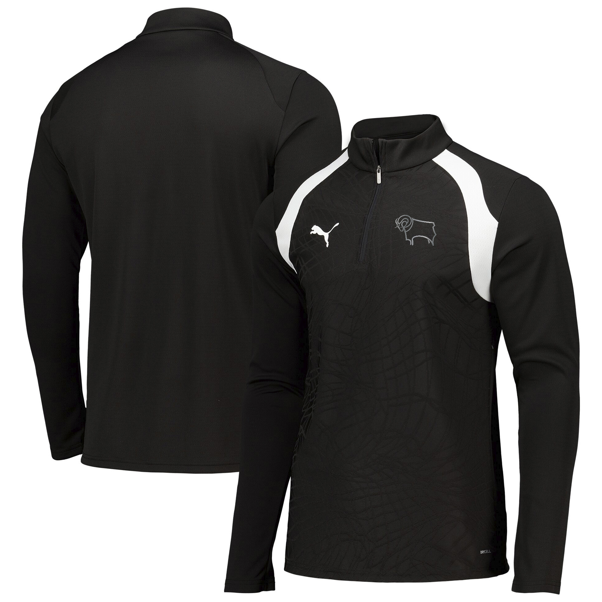 Derby County PUMA Training 1/4 Zip Top - Black, , rebel_hi-res