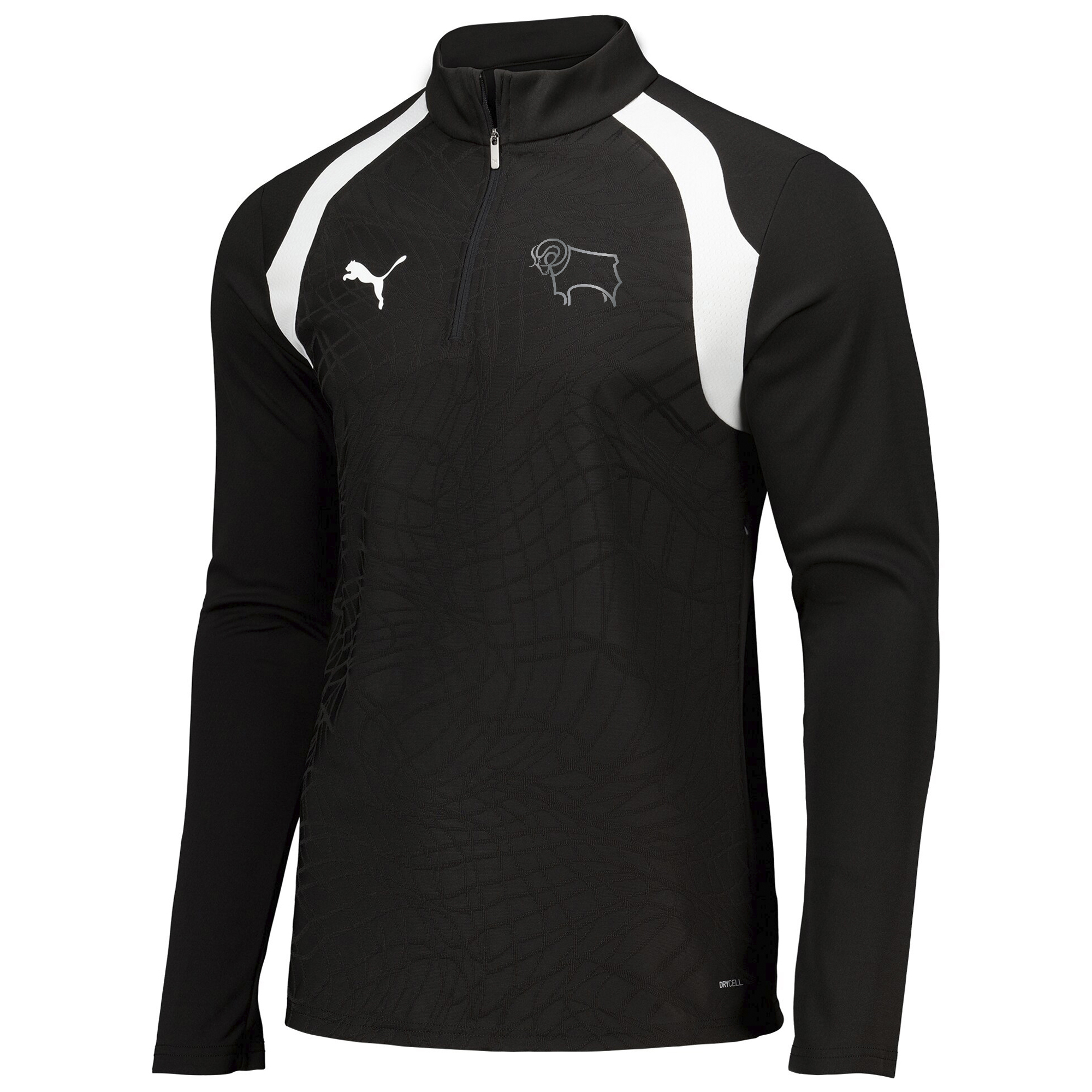 Derby County PUMA Training 1/4 Zip Top - Black, , rebel_hi-res