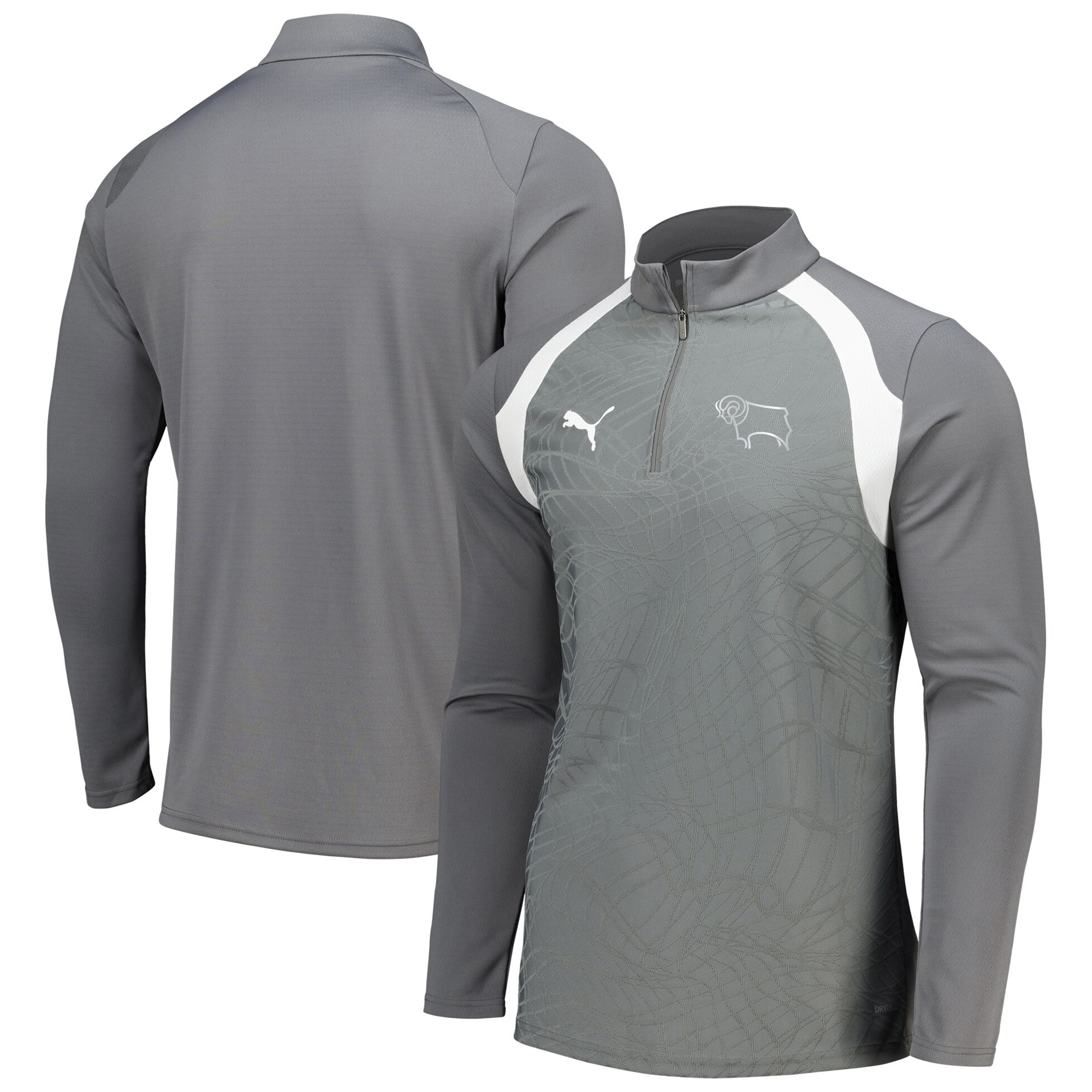 Derby County PUMA Training 1/4 Zip Top - Grey, , rebel_hi-res