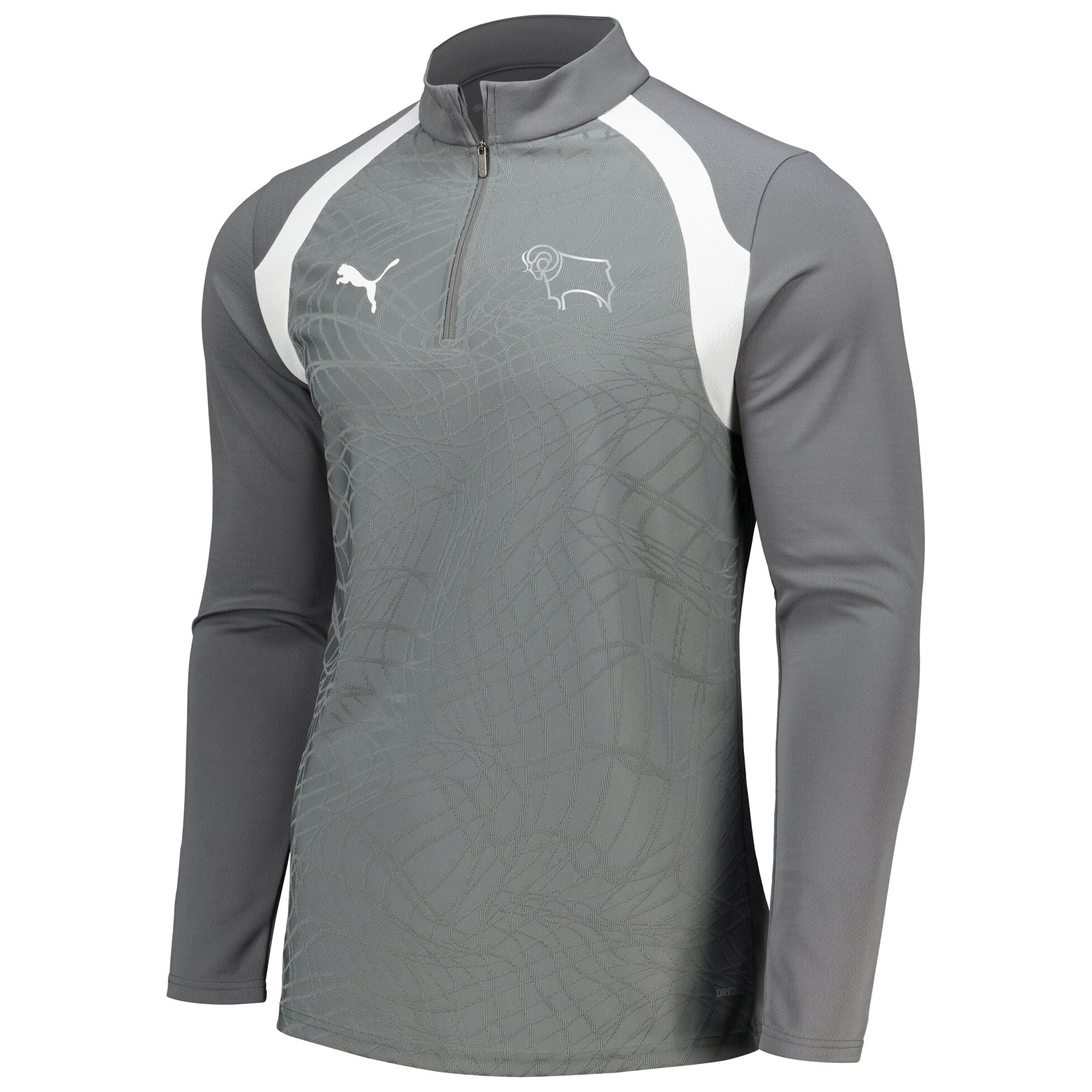 Derby County PUMA Training 1/4 Zip Top - Grey, , rebel_hi-res
