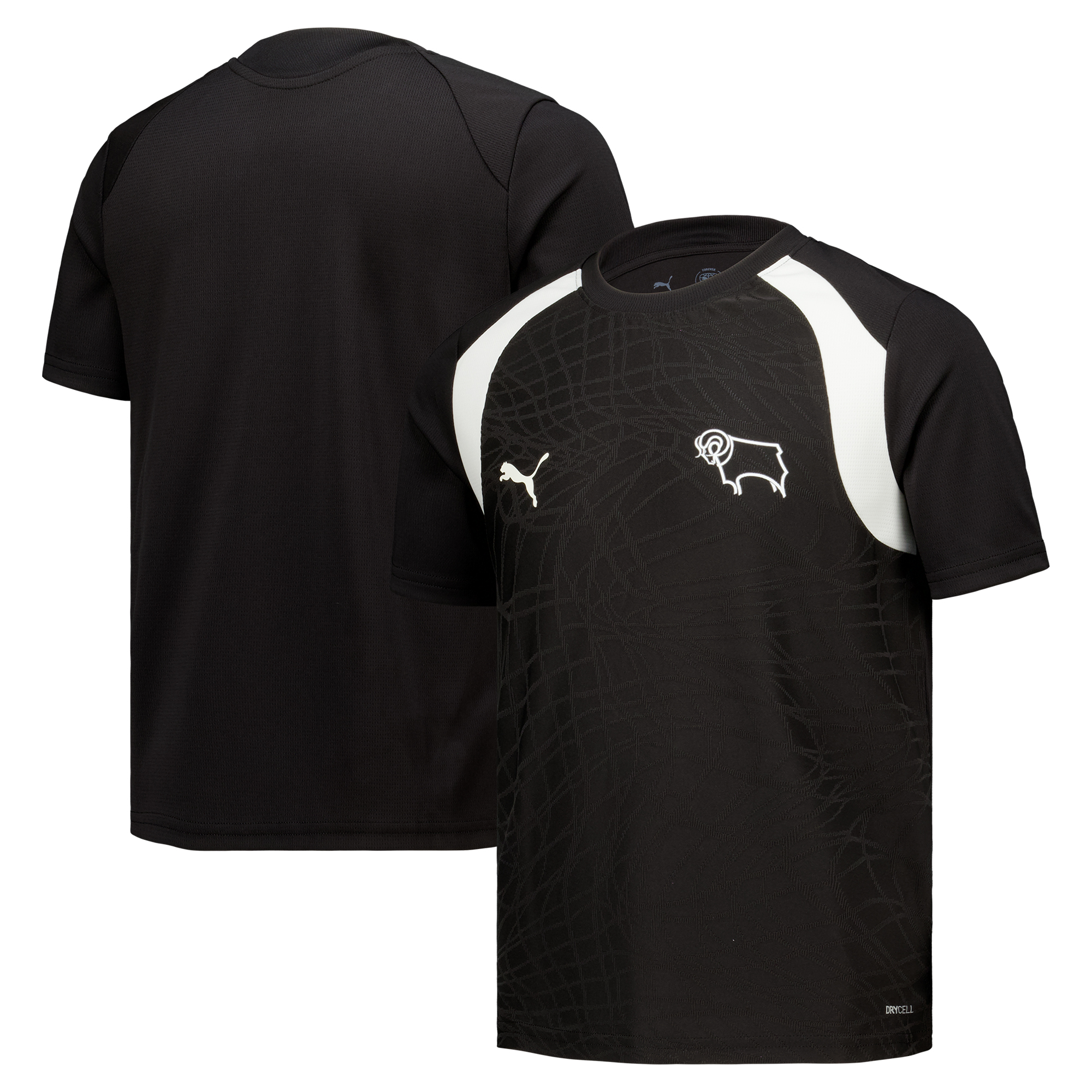 Derby County PUMA Training Jersey - Black - Kids, , rebel_hi-res
