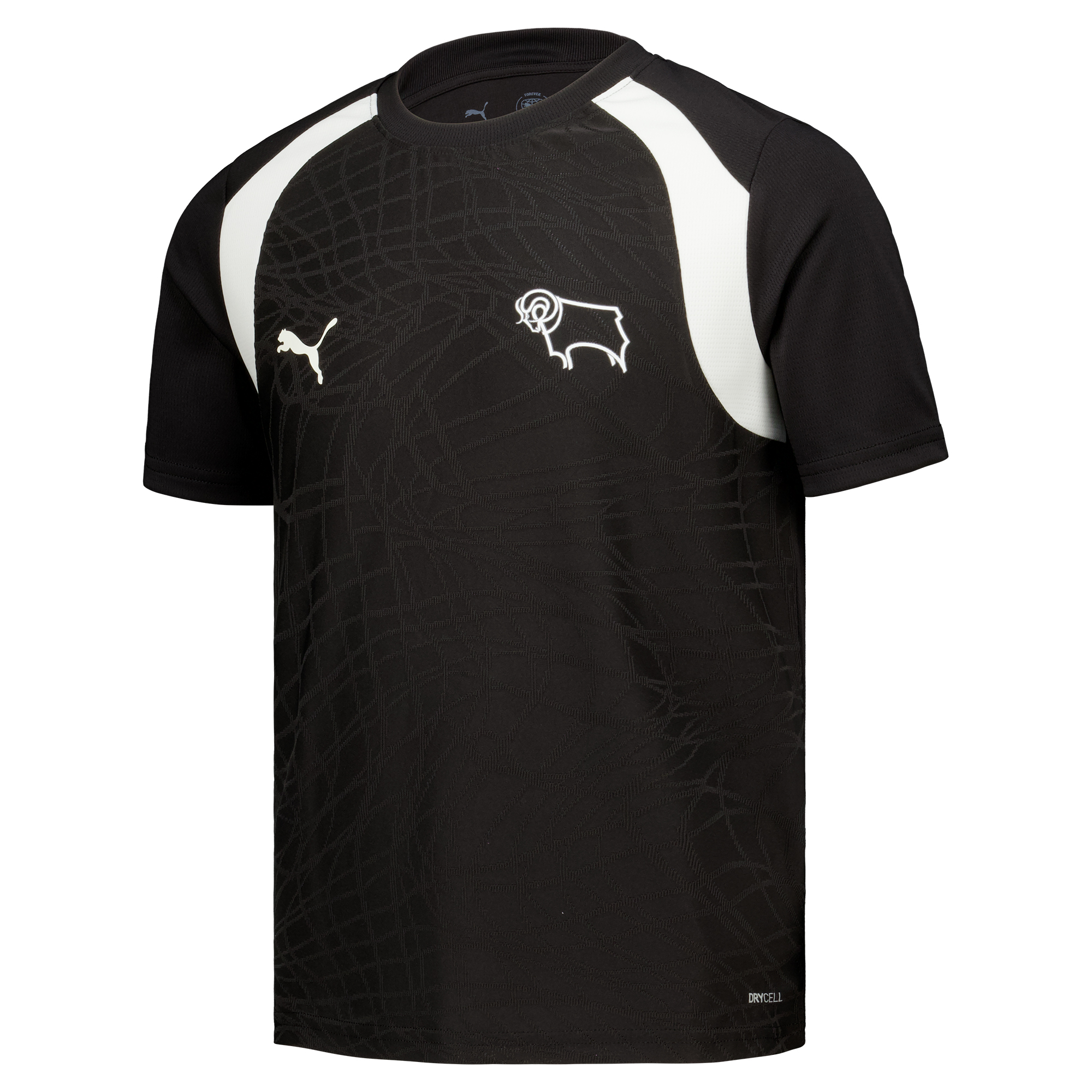 Derby County PUMA Training Jersey - Black - Kids, , rebel_hi-res