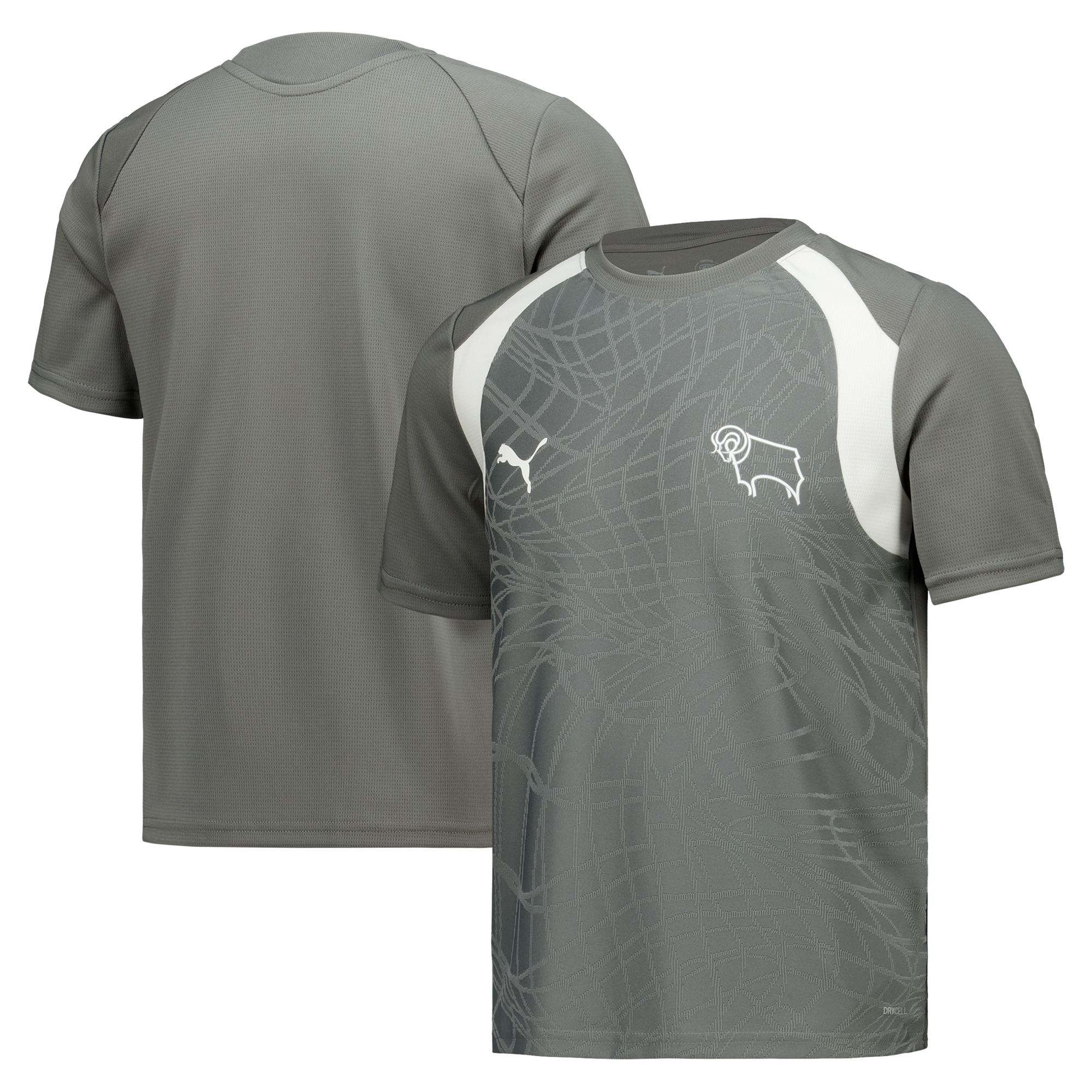 Derby County PUMA Training Jersey - Grey - Kids, , rebel_hi-res