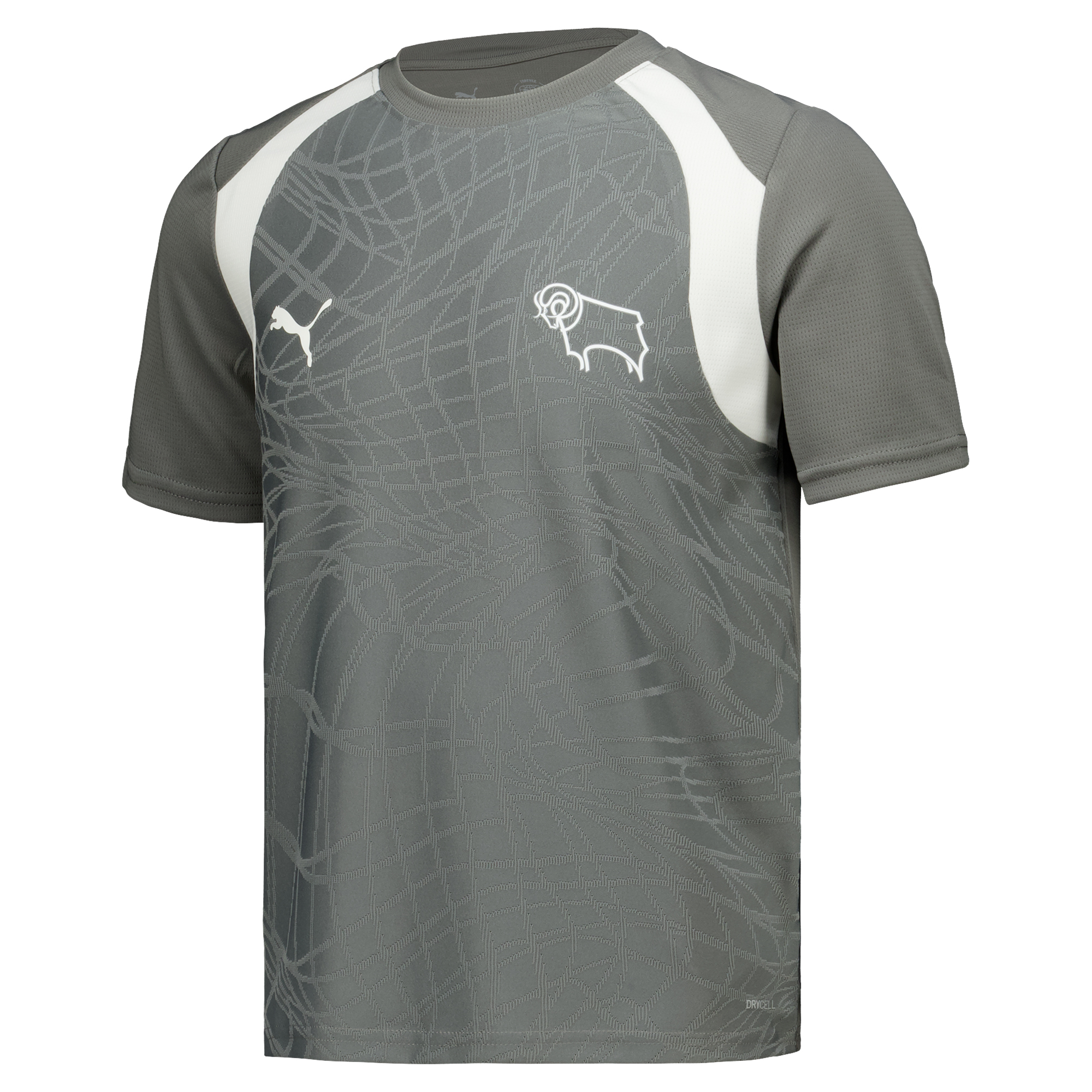 Derby County PUMA Training Jersey - Grey - Kids, , rebel_hi-res