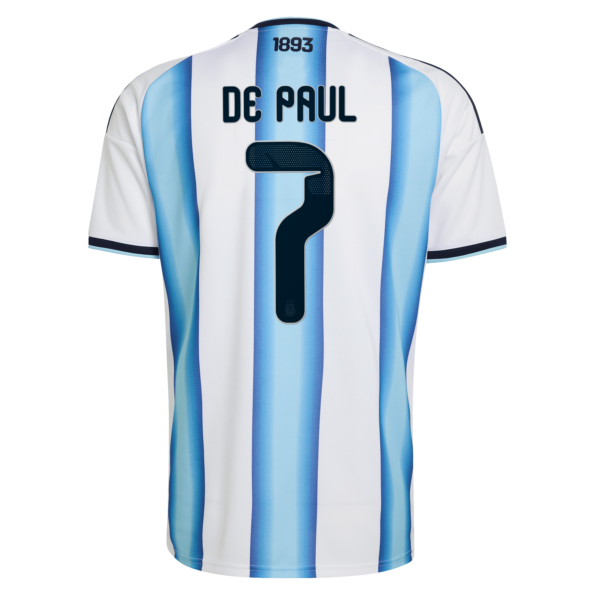 Argentina adidas Home Shirt 2026 with De Paul 7 printing, , rebel_hi-res