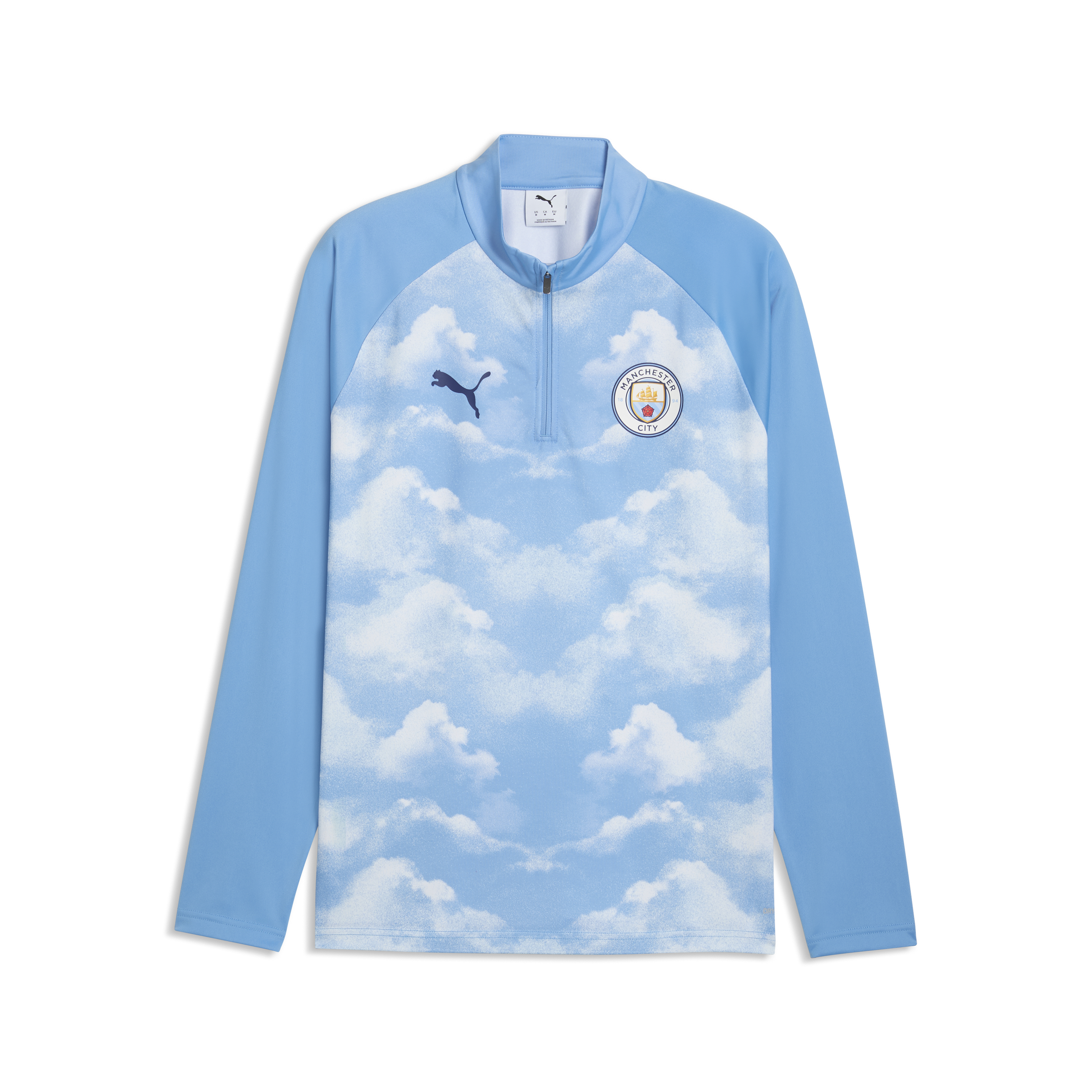 Manchester City Puma Warm Up 1/4 Zip Top - Blue, , rebel_hi-res