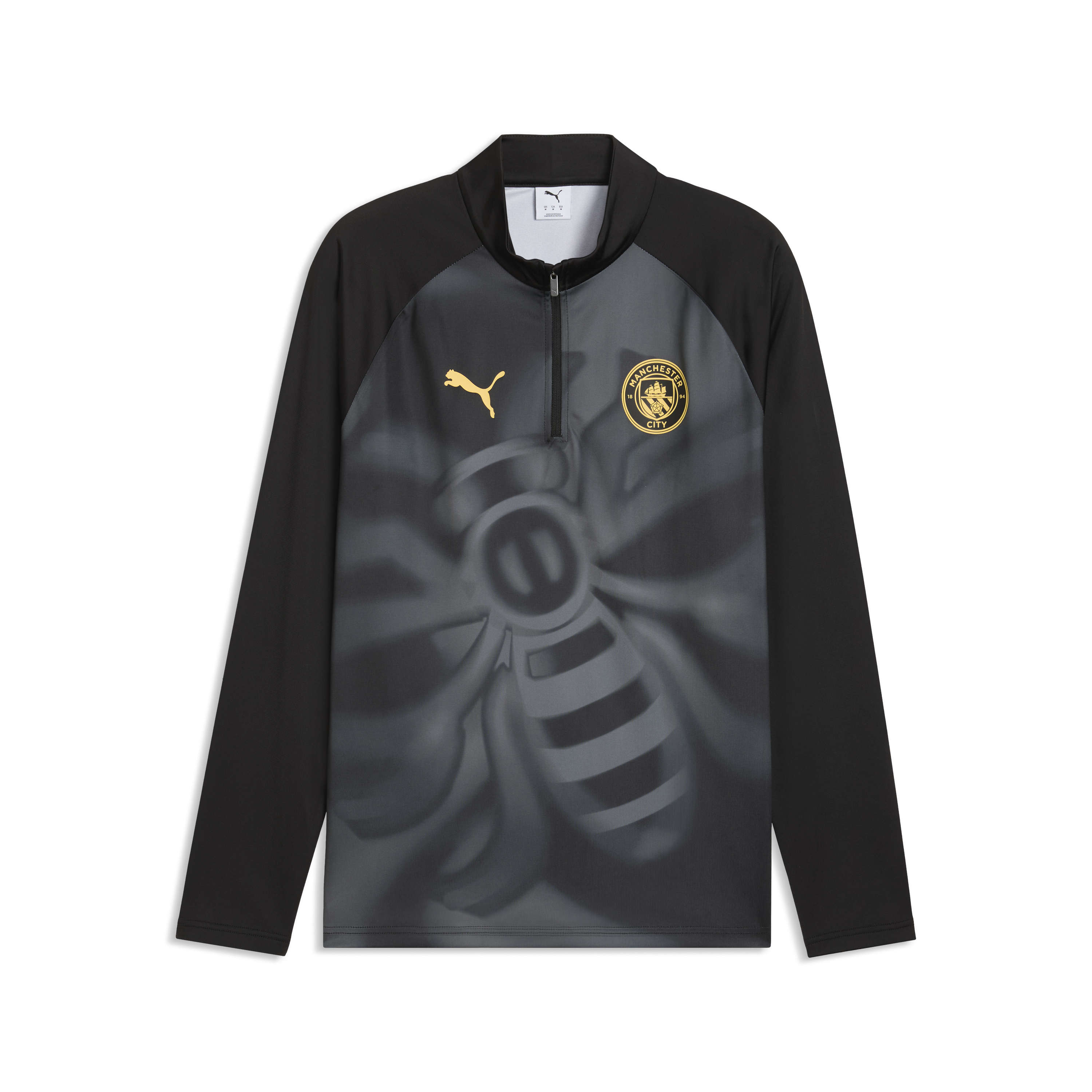 Manchester City Puma Warm Up 1/4 Zip Top - Black, , rebel_hi-res