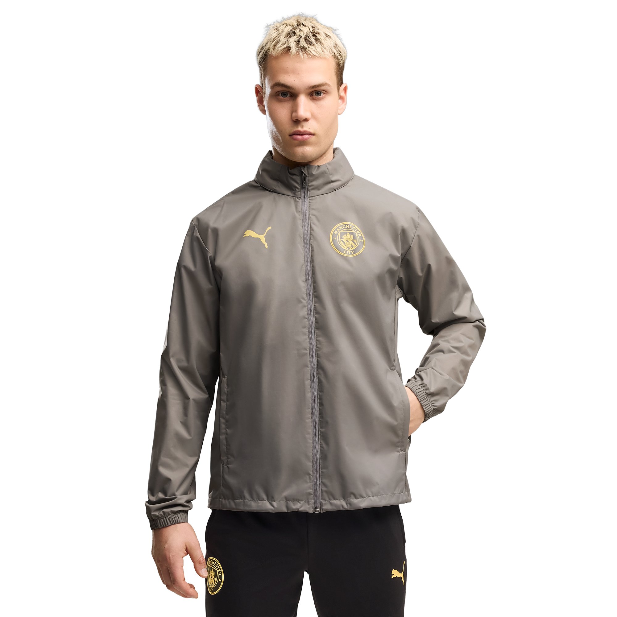 Manchester City Puma Training All-Weather Jacket - Dark Grey, , rebel_hi-res