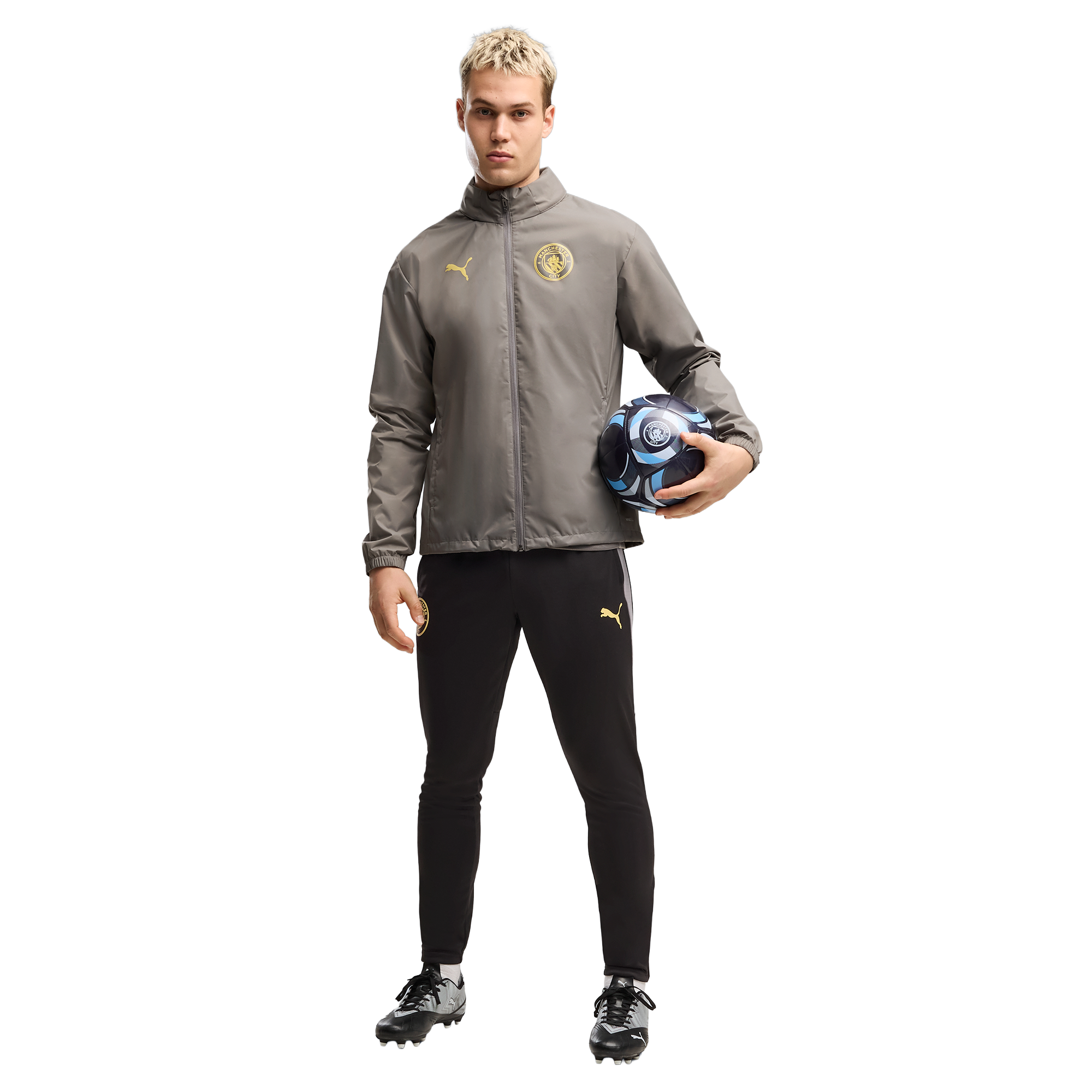 Manchester City Puma Training All-Weather Jacket - Dark Grey, , rebel_hi-res