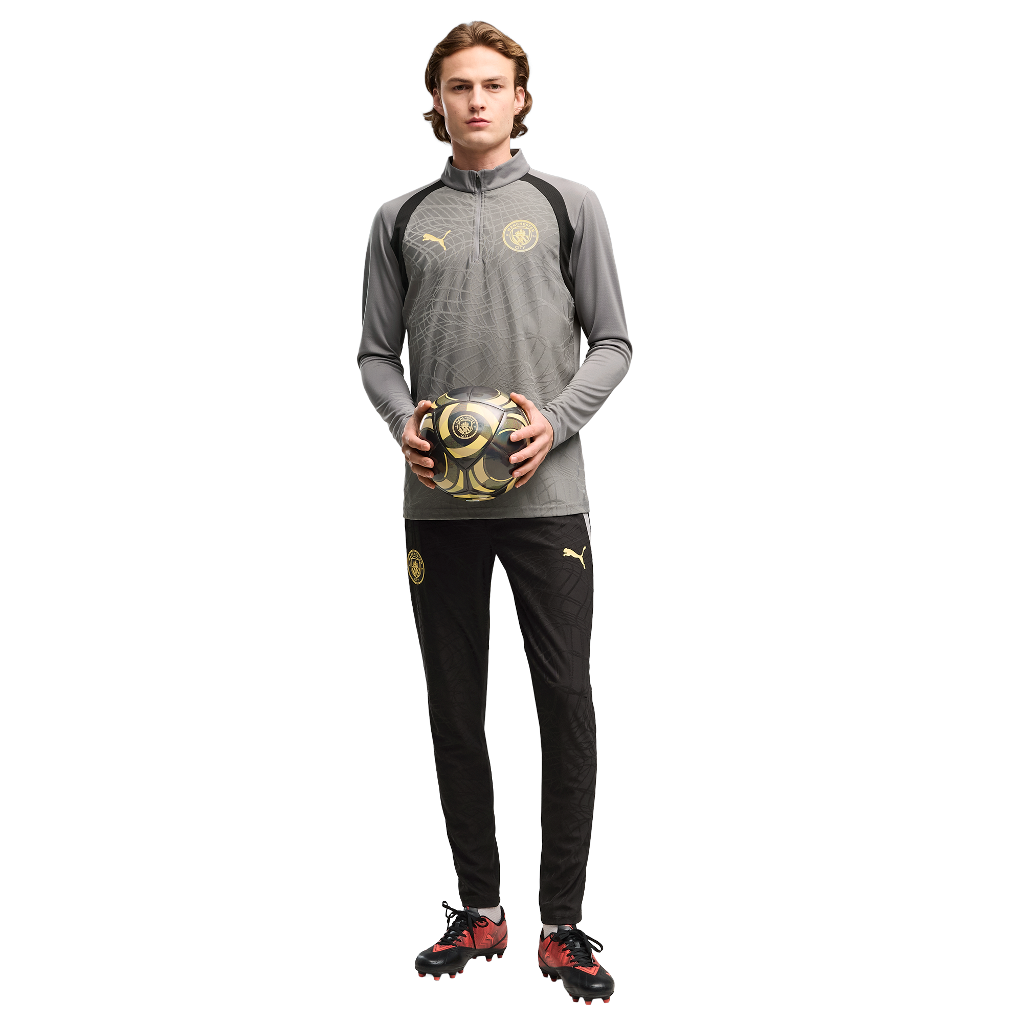 Manchester City Puma Training 1/4 Zip Top - Dark Grey, , rebel_hi-res
