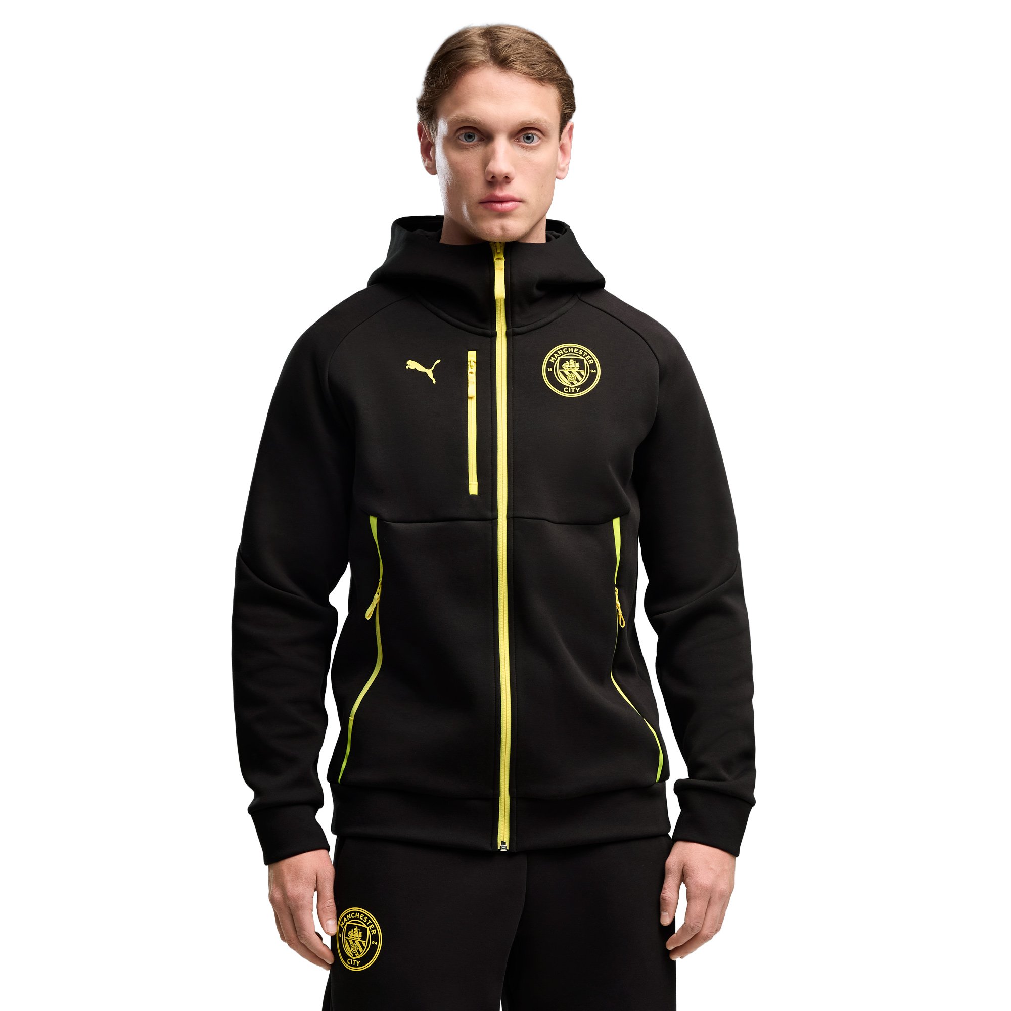 Manchester City PumaTECH FZ Hoodie - Black, , rebel_hi-res