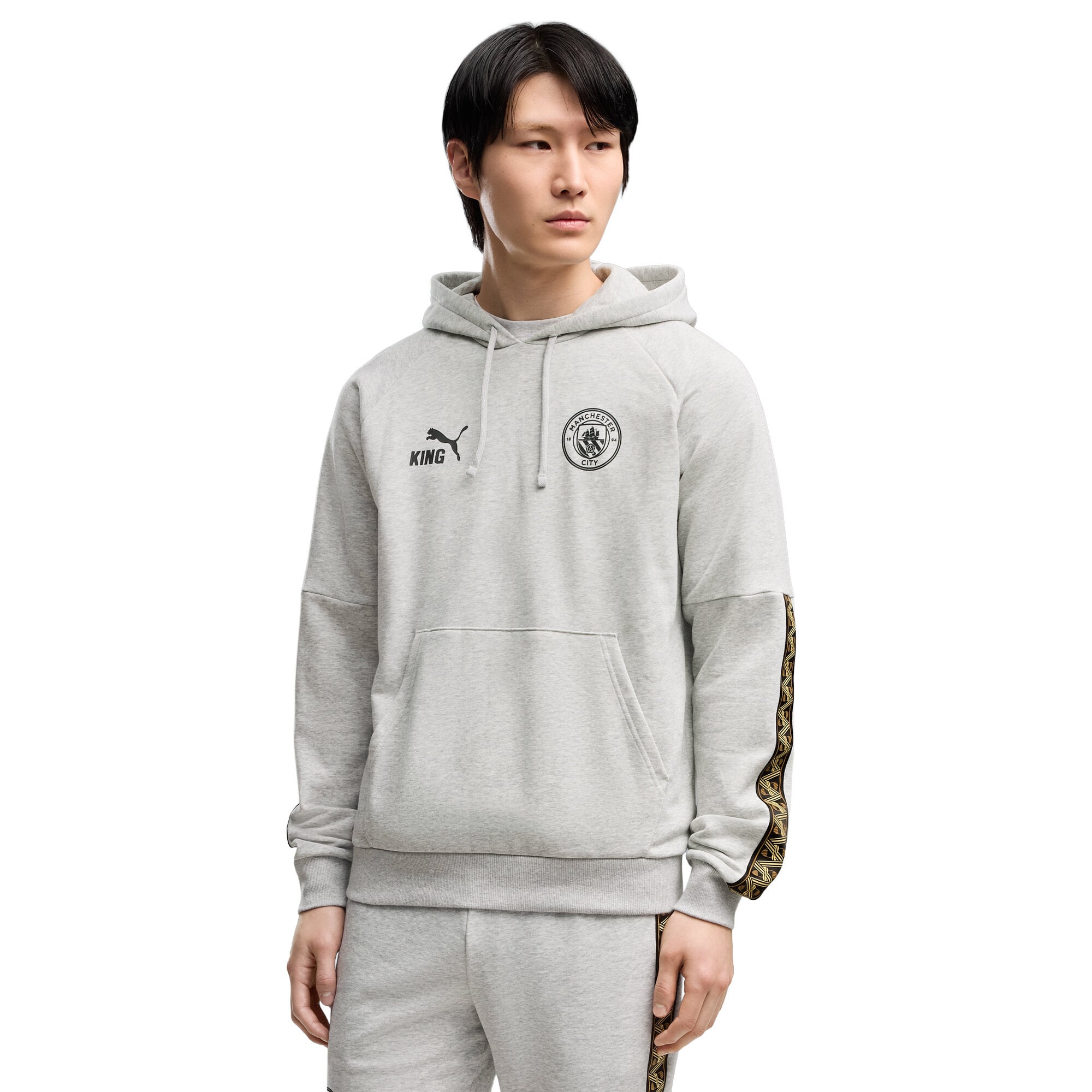 Manchester City Puma KING Hoodie - Grey, , rebel_hi-res