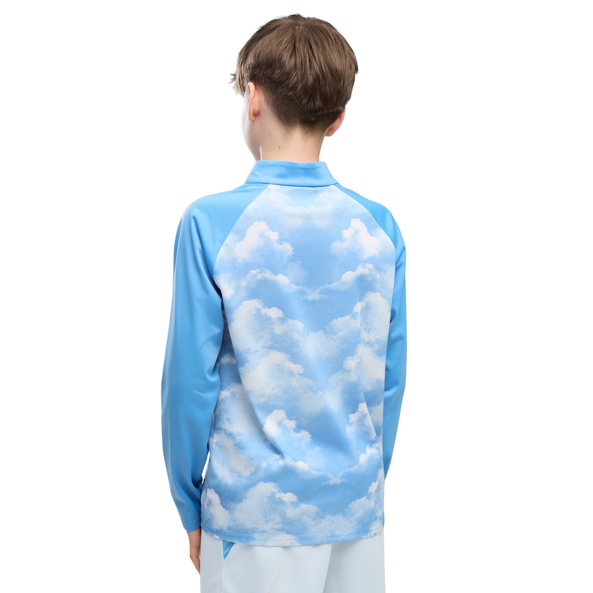 Manchester City Puma Warm Up 1/4 Zip - Blue - Kids, , rebel_hi-res