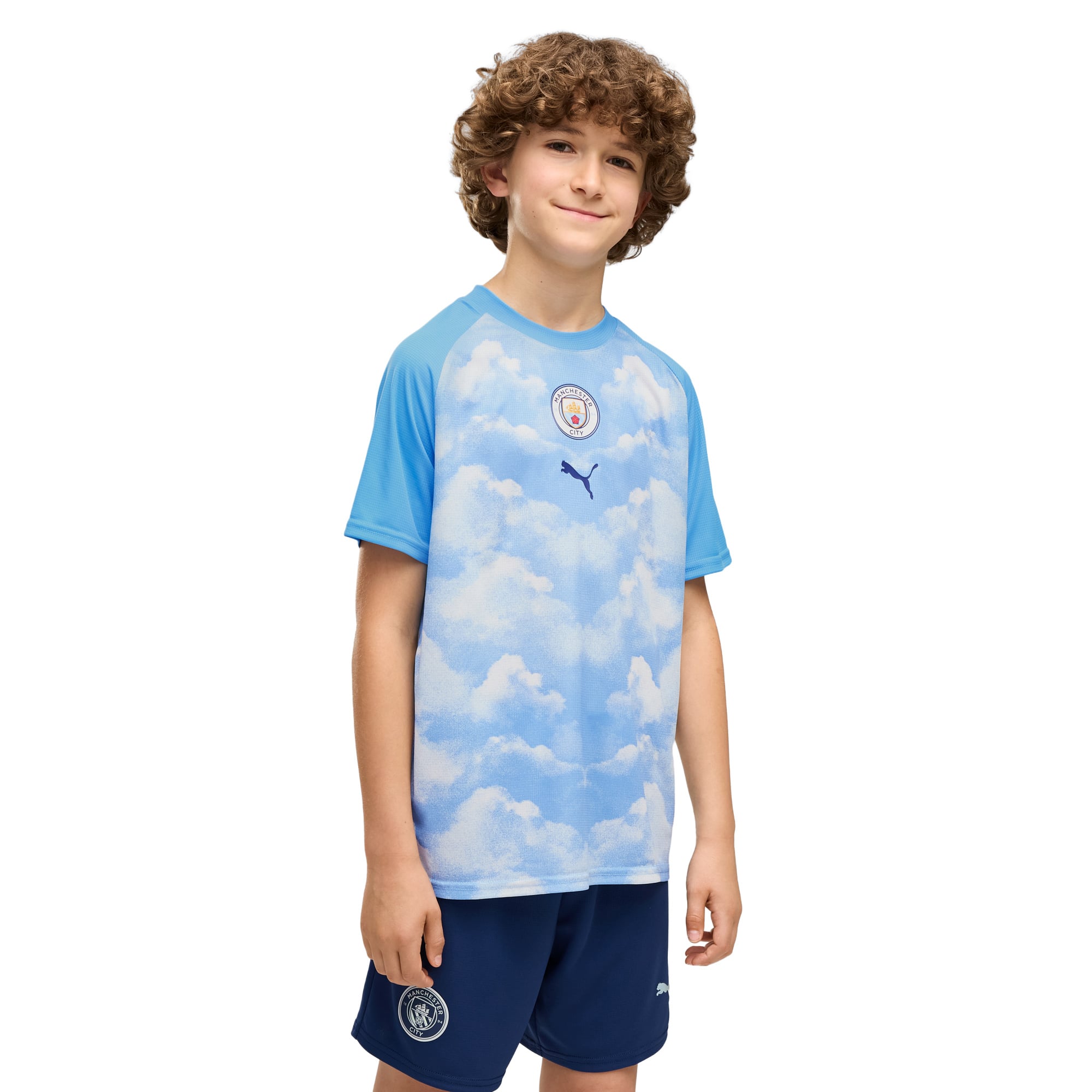 Manchester City Puma Warm Up Jersey - Blue - Kids, , rebel_hi-res