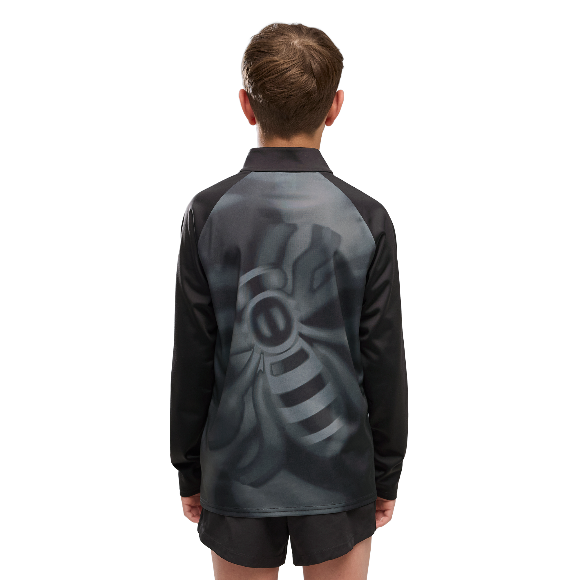 Manchester City Puma Warm Up 1/4 Zip Top - Black - Kids, , rebel_hi-res