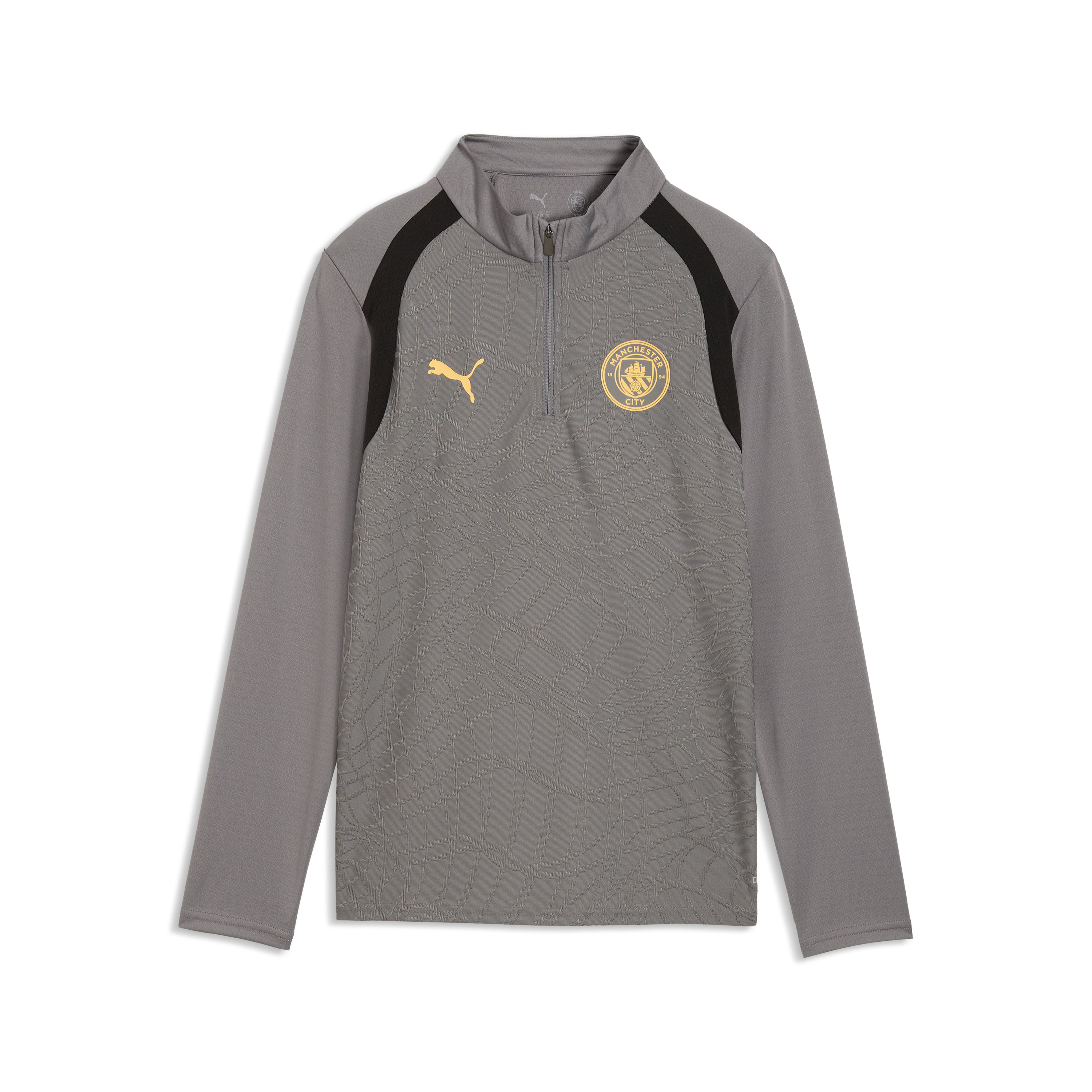 Manchester City Puma Training 1/4 Zip Top - Dark Grey - Kids, , rebel_hi-res