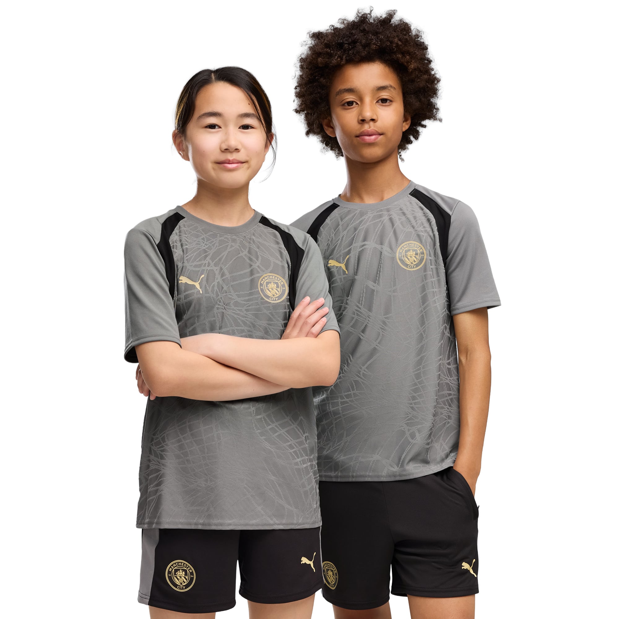 Manchester City Puma Training Jersey - Dark Grey - Kids, , rebel_hi-res