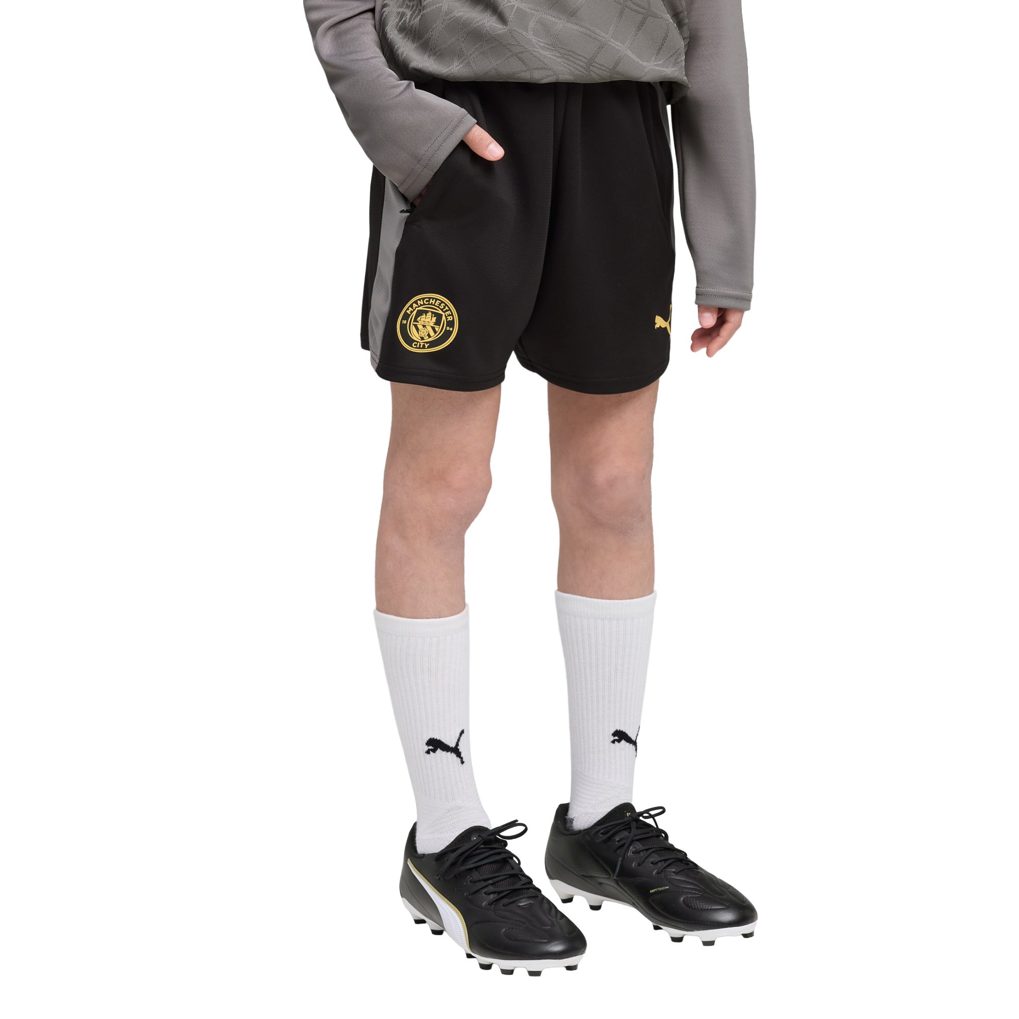 Manchester City Puma Training Shorts - Black - Kids, , rebel_hi-res