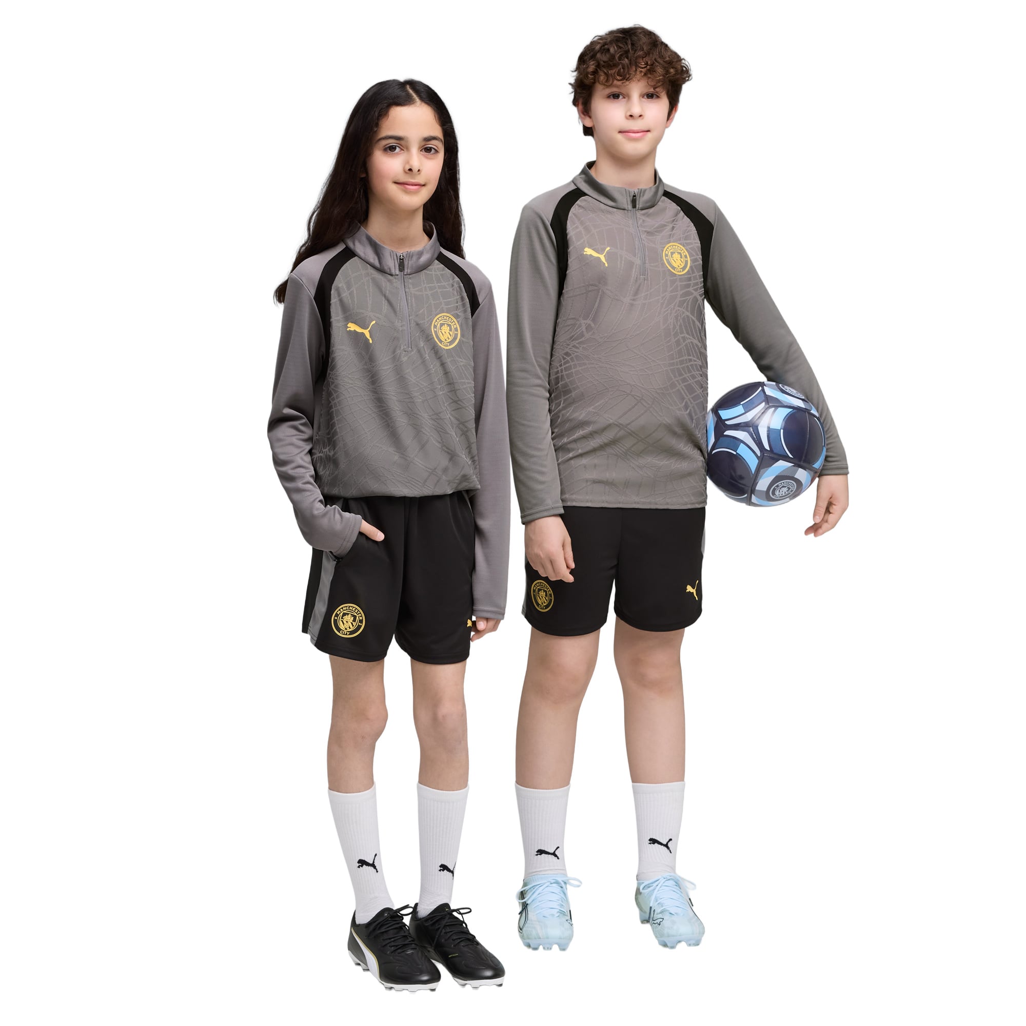 Manchester City Puma Training Shorts - Black - Kids, , rebel_hi-res