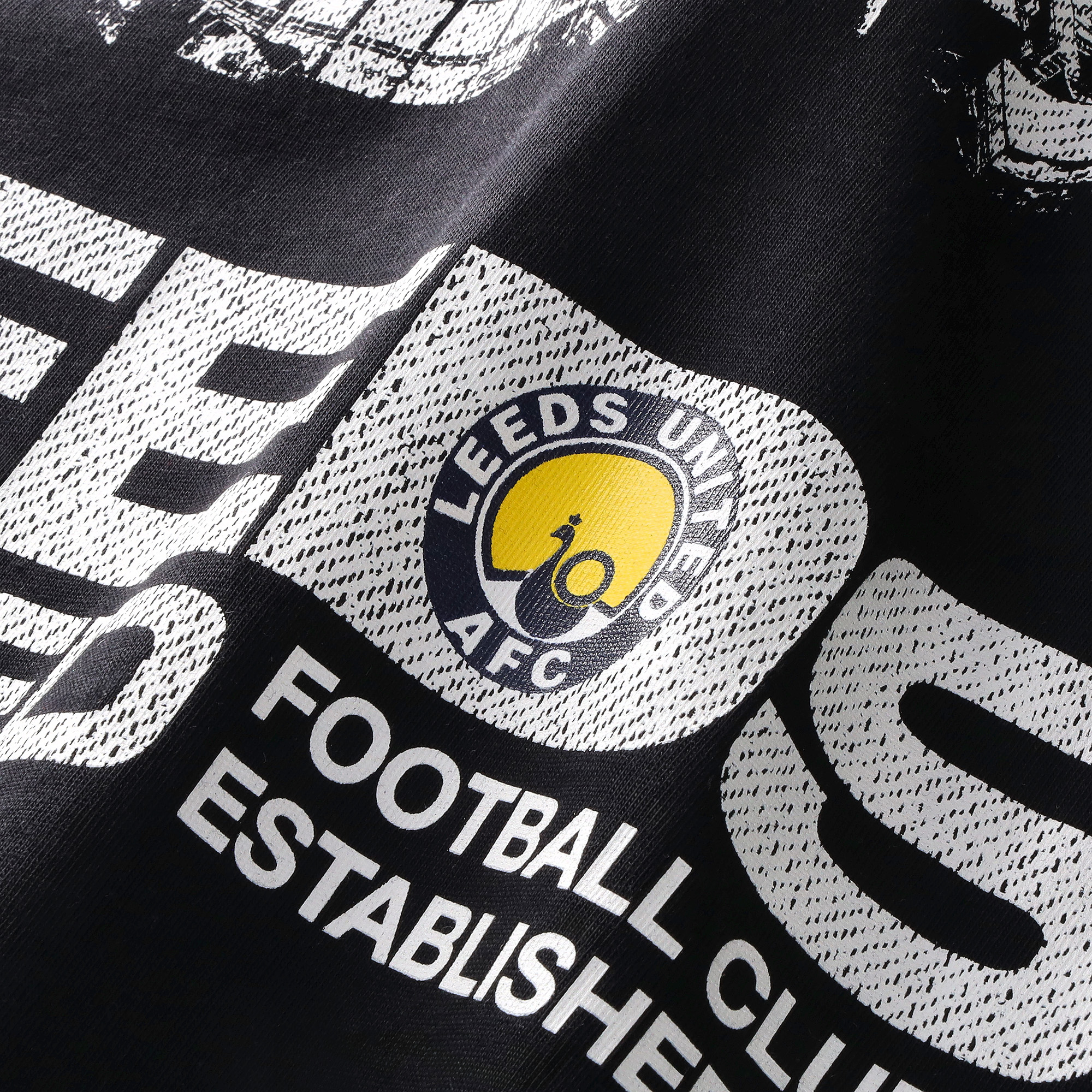 Leeds United x Mitchell & Ness Stadium T-Shirt - Black - Mens, , rebel_hi-res