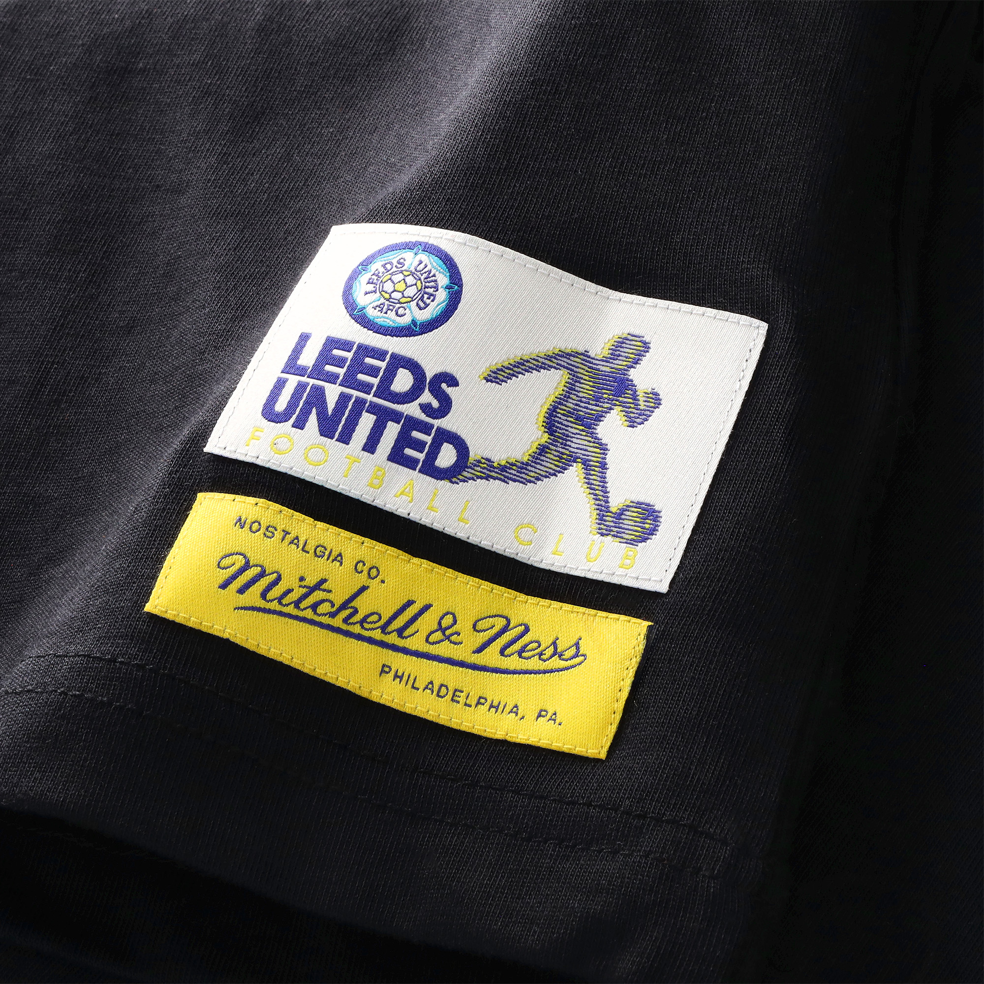 Leeds United x Mitchell & Ness Stadium T-Shirt - Black - Mens, , rebel_hi-res