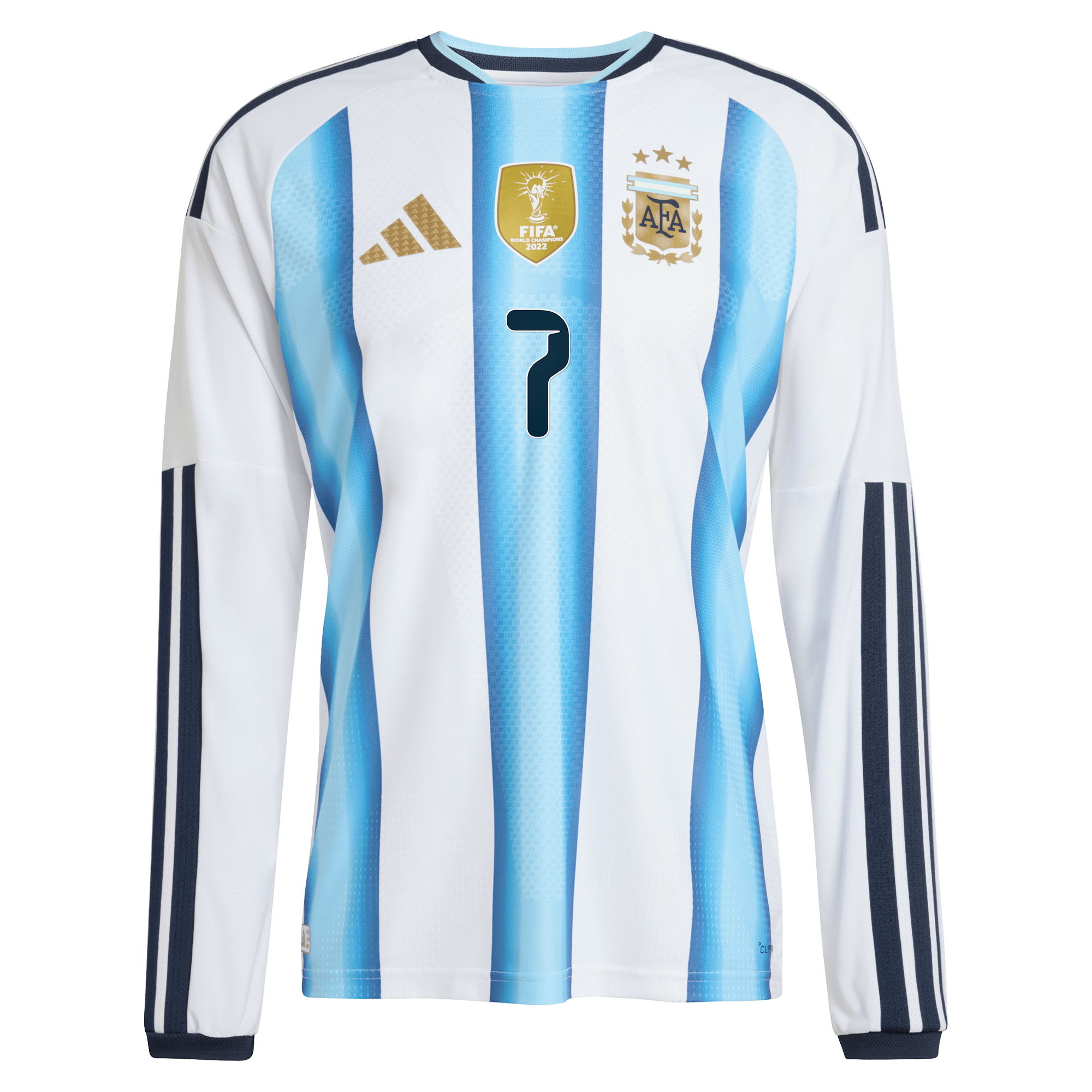 Argentina adidas Home Authentic Shirt 2026 - Long sleeve with De Paul 7 printing, , rebel_hi-res