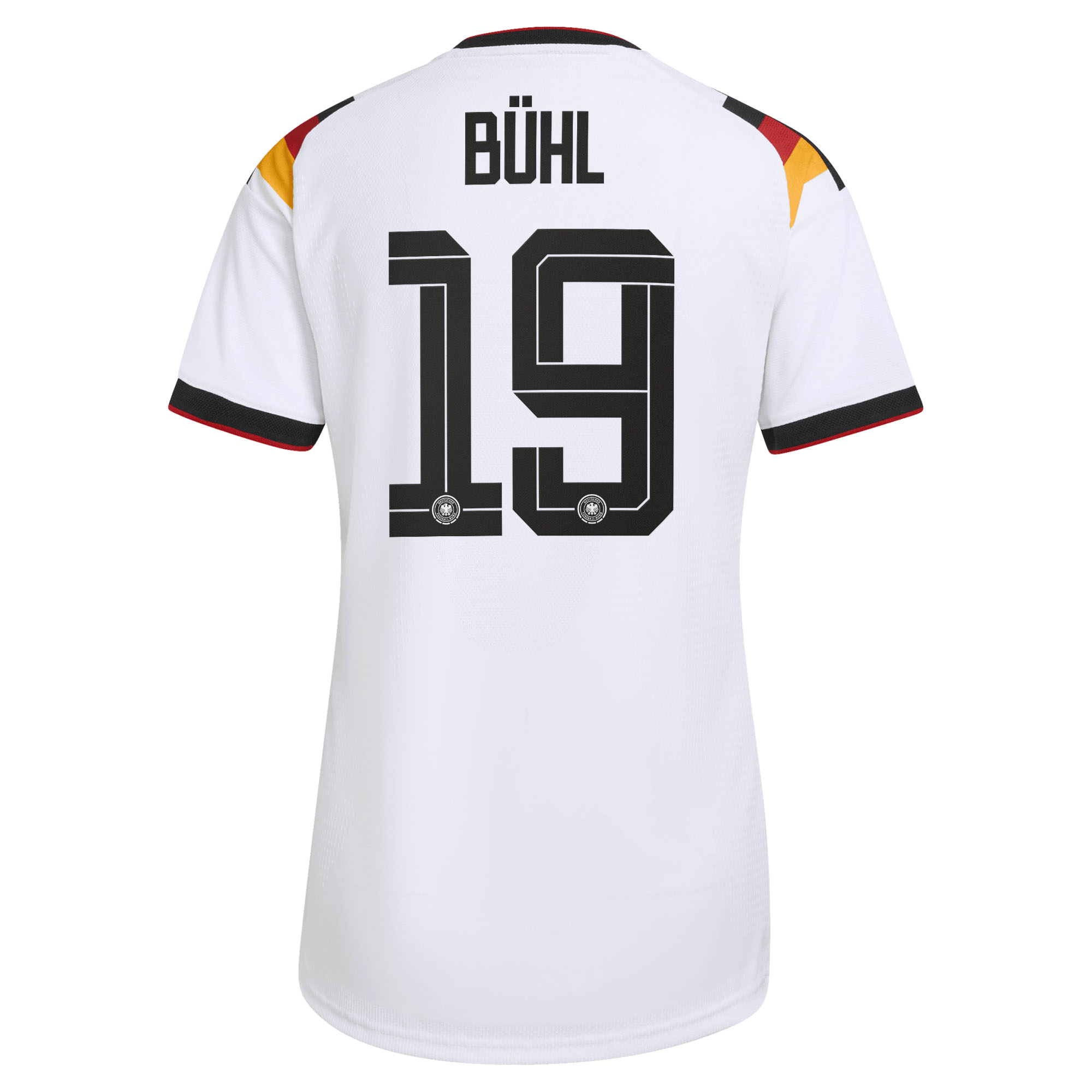 Germany National Team Home Authentic Shirt 2026 - 2 Stars - Womens with B&uuml;hl 19 printing, , rebel_hi-res