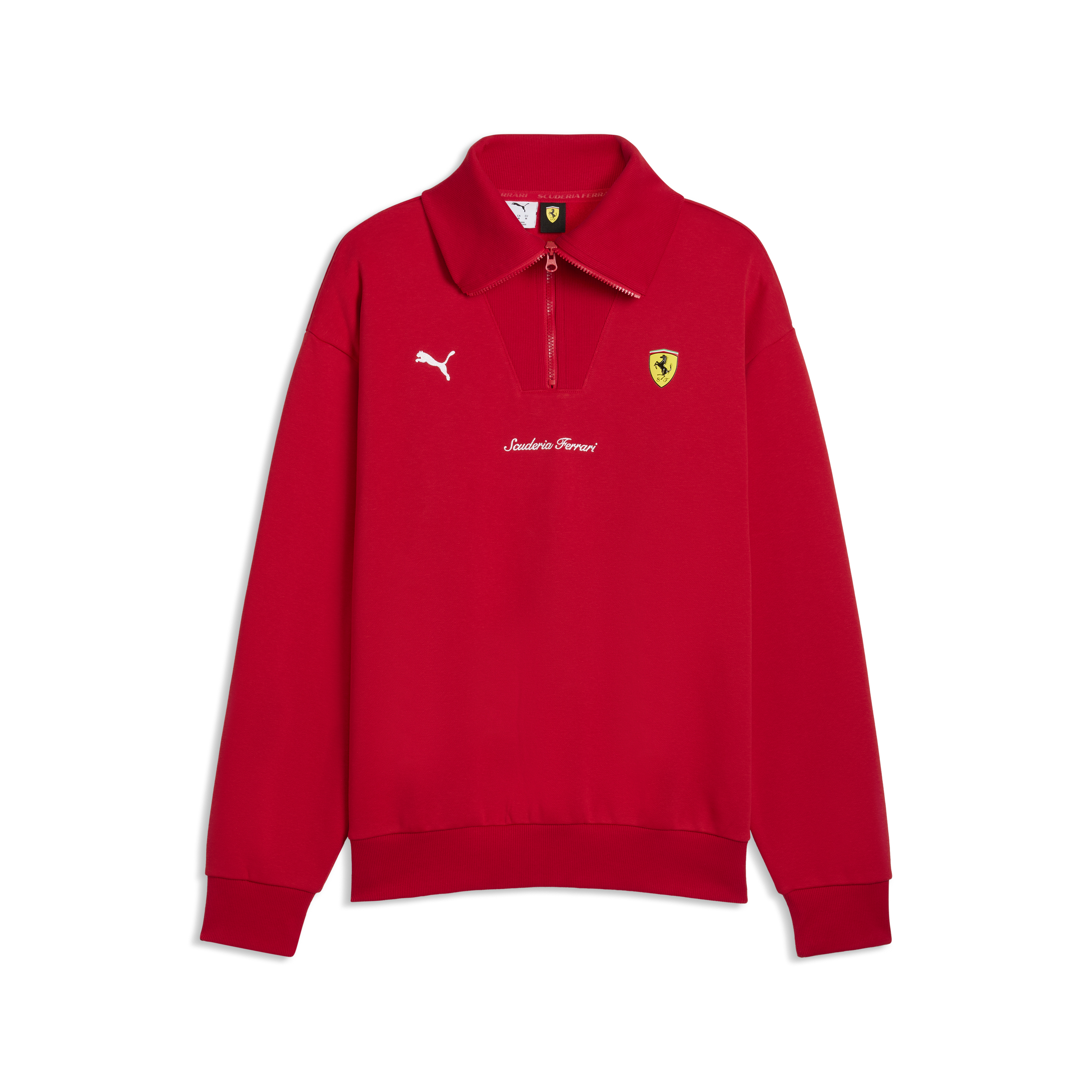 Scuderia Ferrari Puma Little Shield Half Zip Fleece - Red, , rebel_hi-res