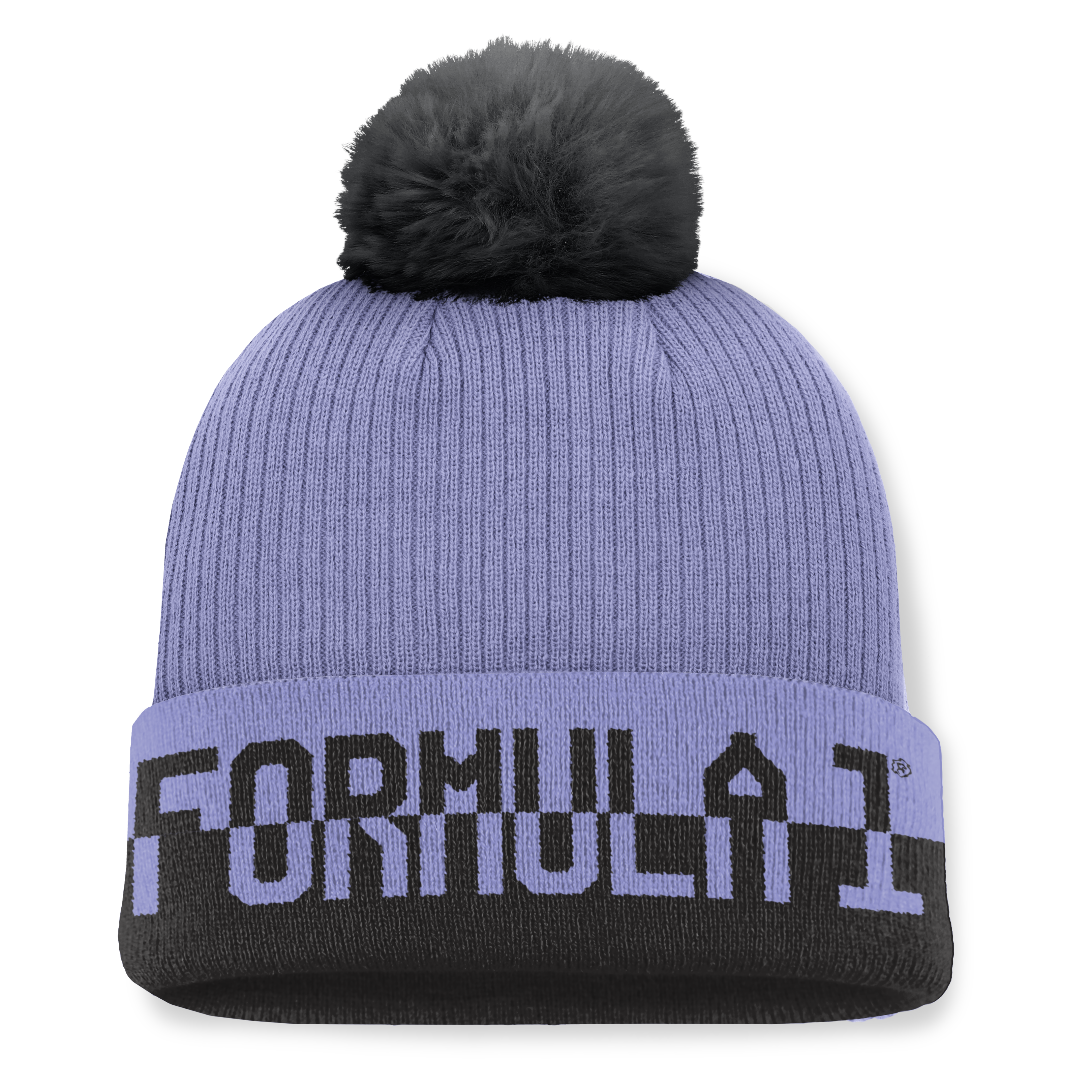 Formula 1 Cleave Cuff Pom Beanie - Purple - Womens, , rebel_hi-res