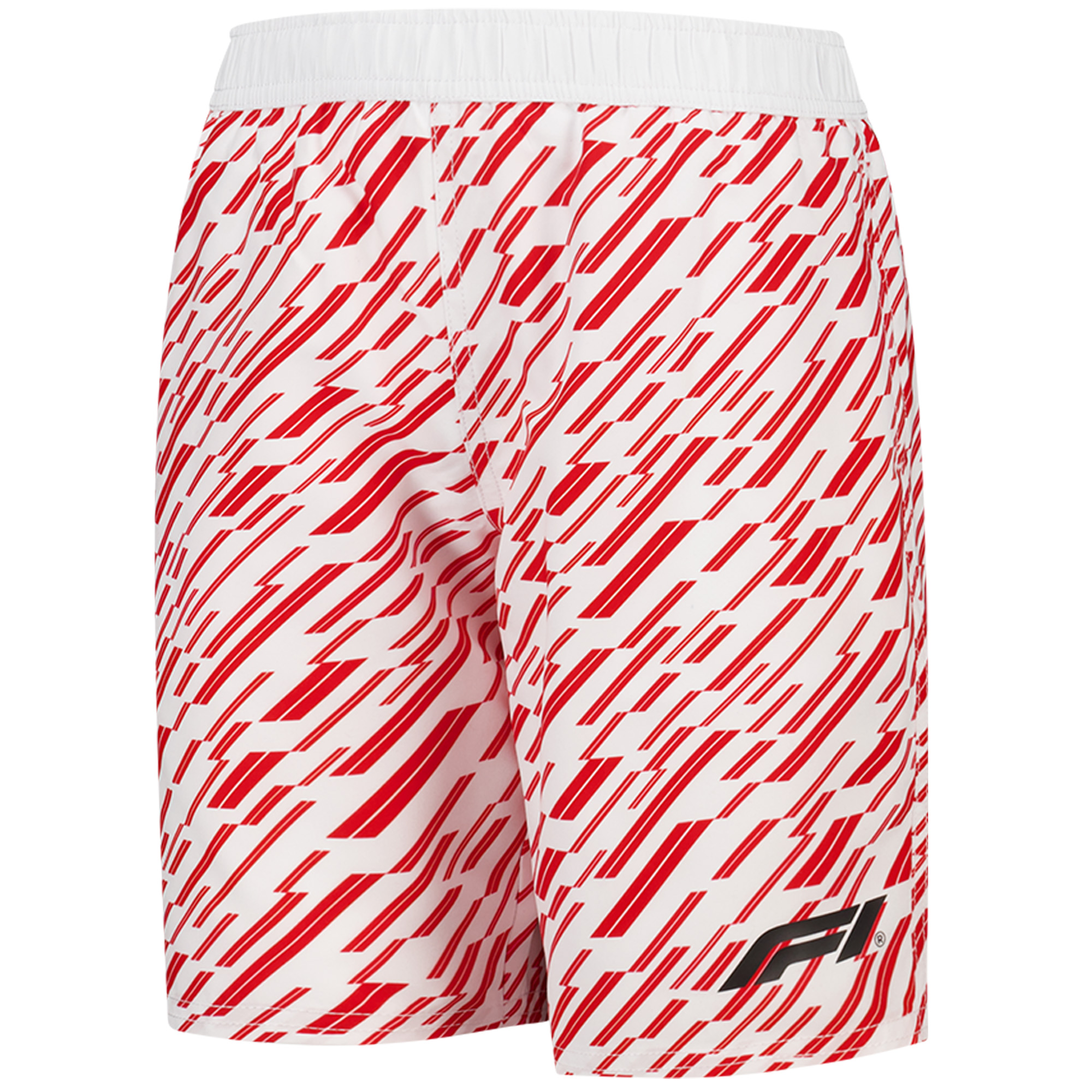 Formula 1 Board Shorts- Red & White - Kids, , rebel_hi-res