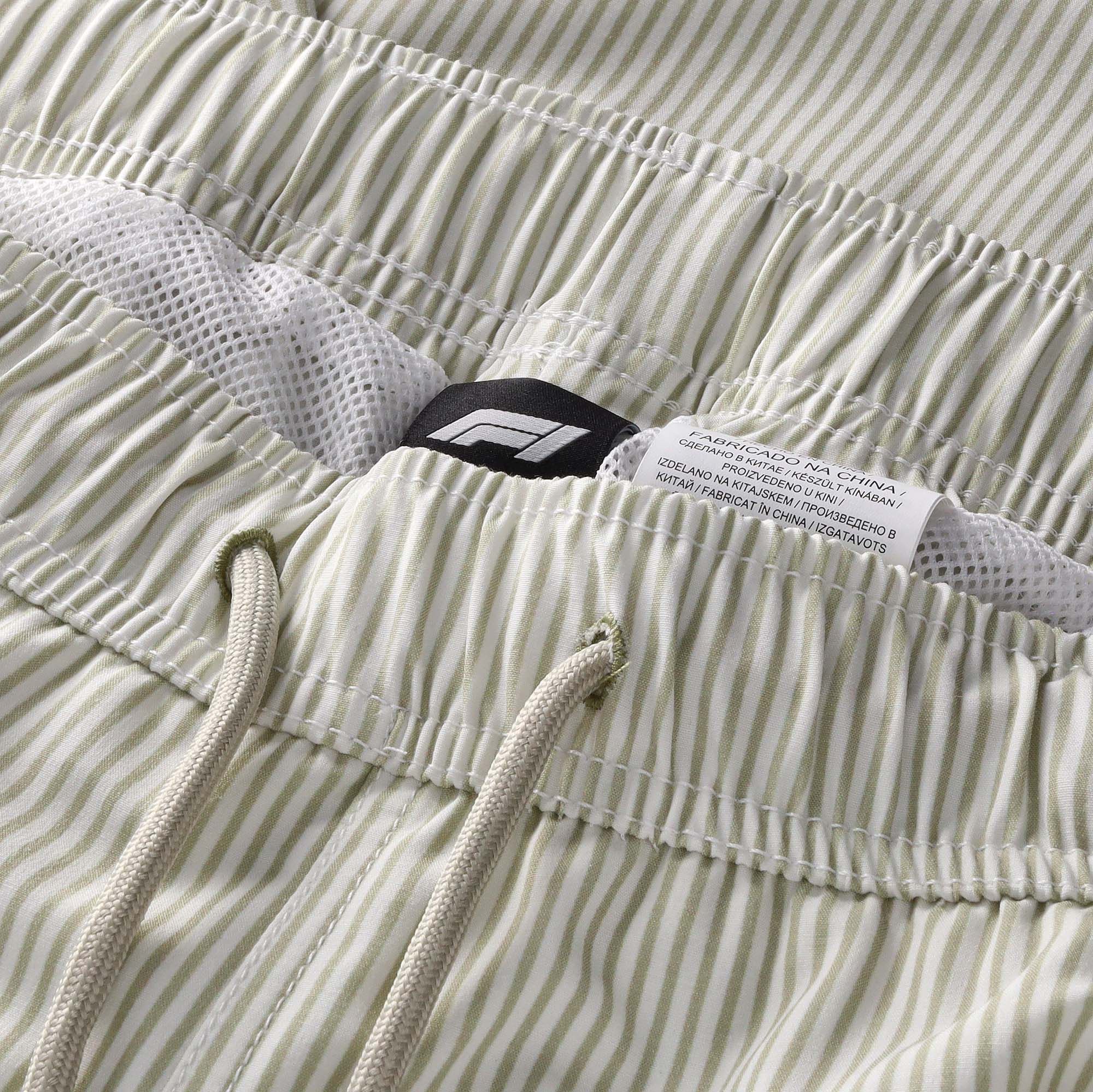 Formula 1 Pin Stripe Swim Shorts - Green, , rebel_hi-res