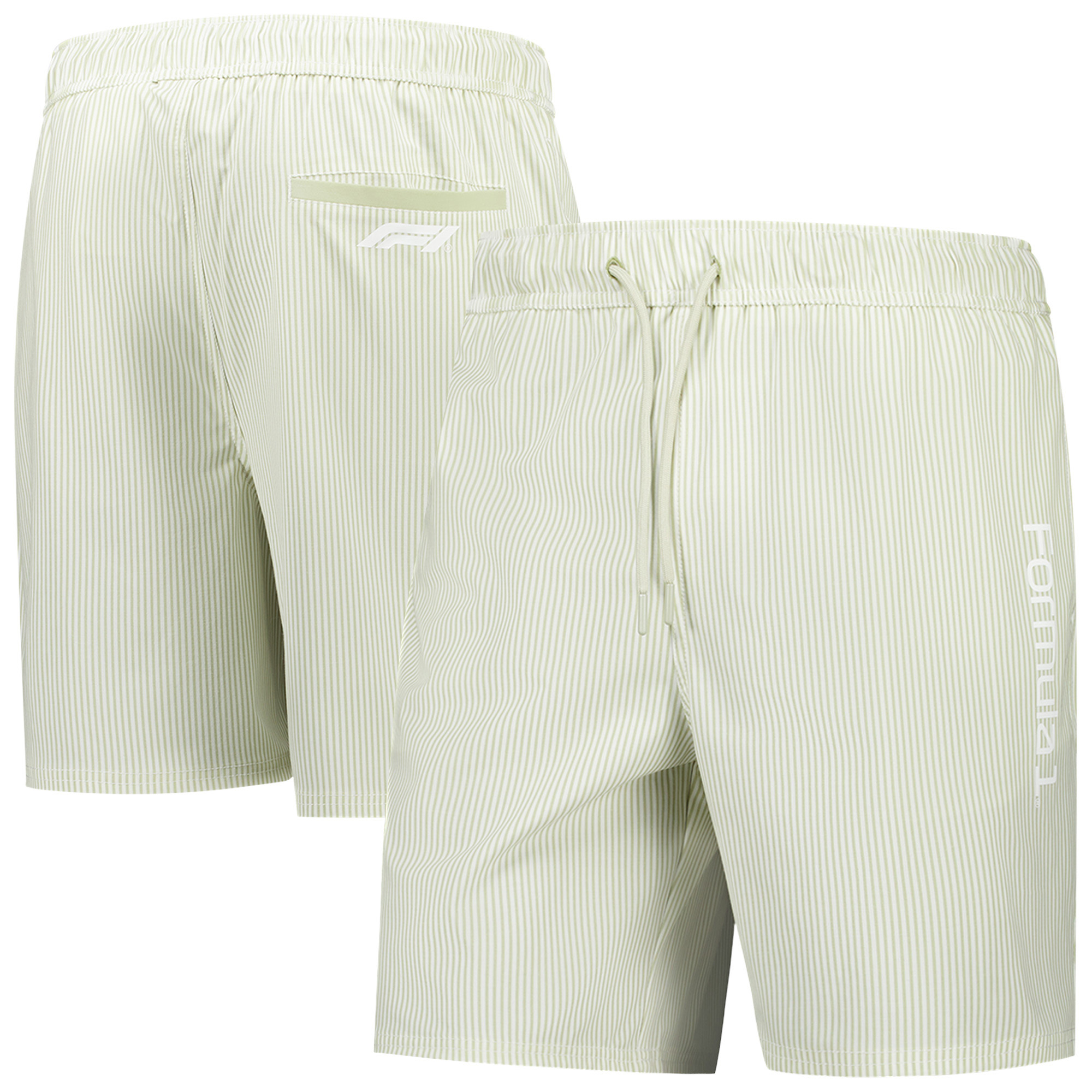 Formula 1 Pin Stripe Swim Shorts - Green, , rebel_hi-res