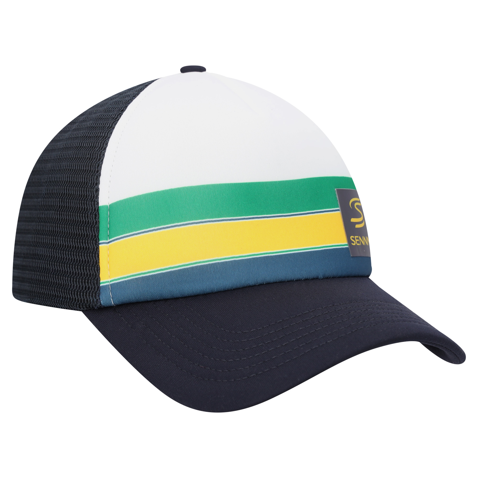 Ayrton Senna Helmet Badge Trucker Cap - Unisex, , rebel_hi-res