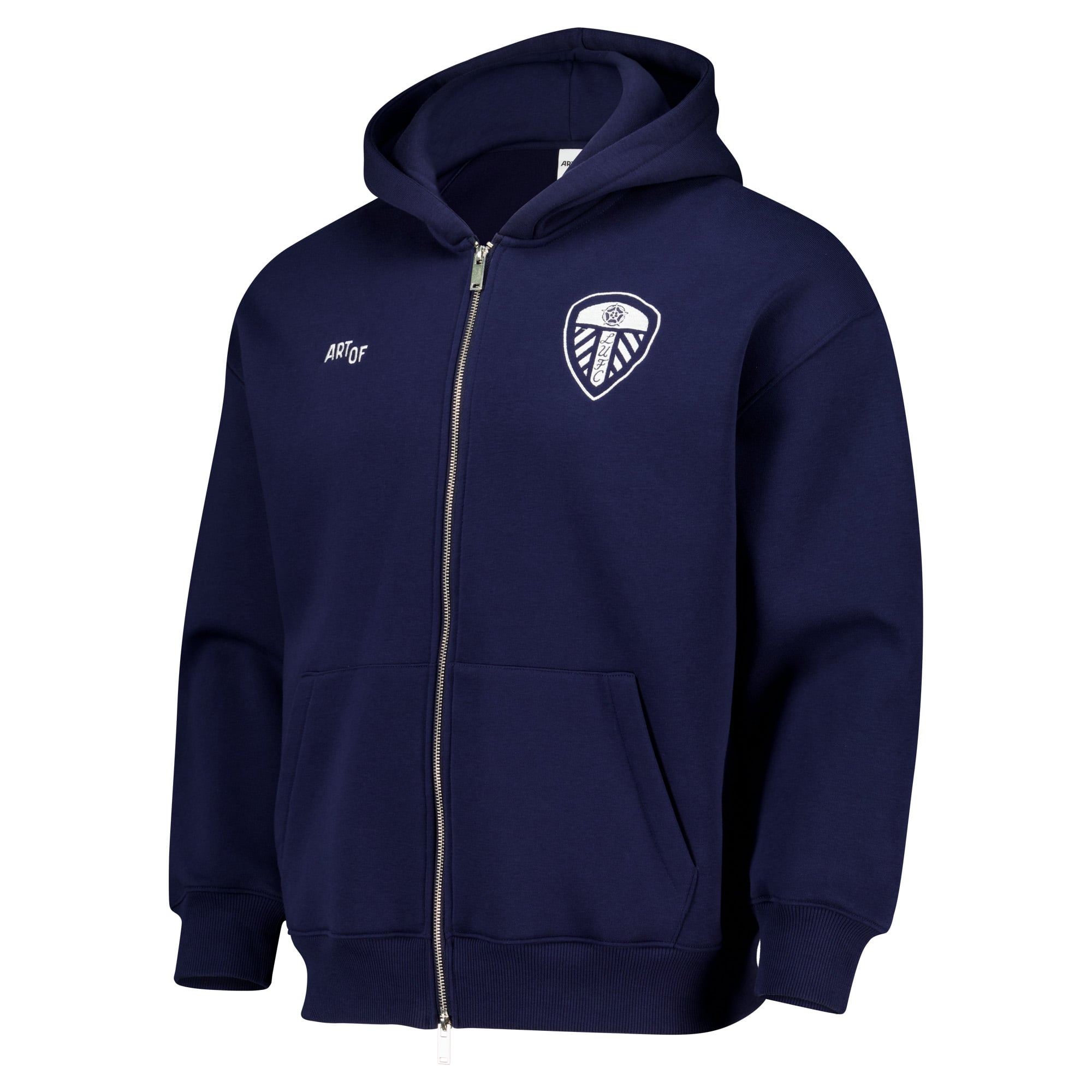 Leeds United x Art of Deboss Full Zip Hoodie - Navy - Unisex, , rebel_hi-res