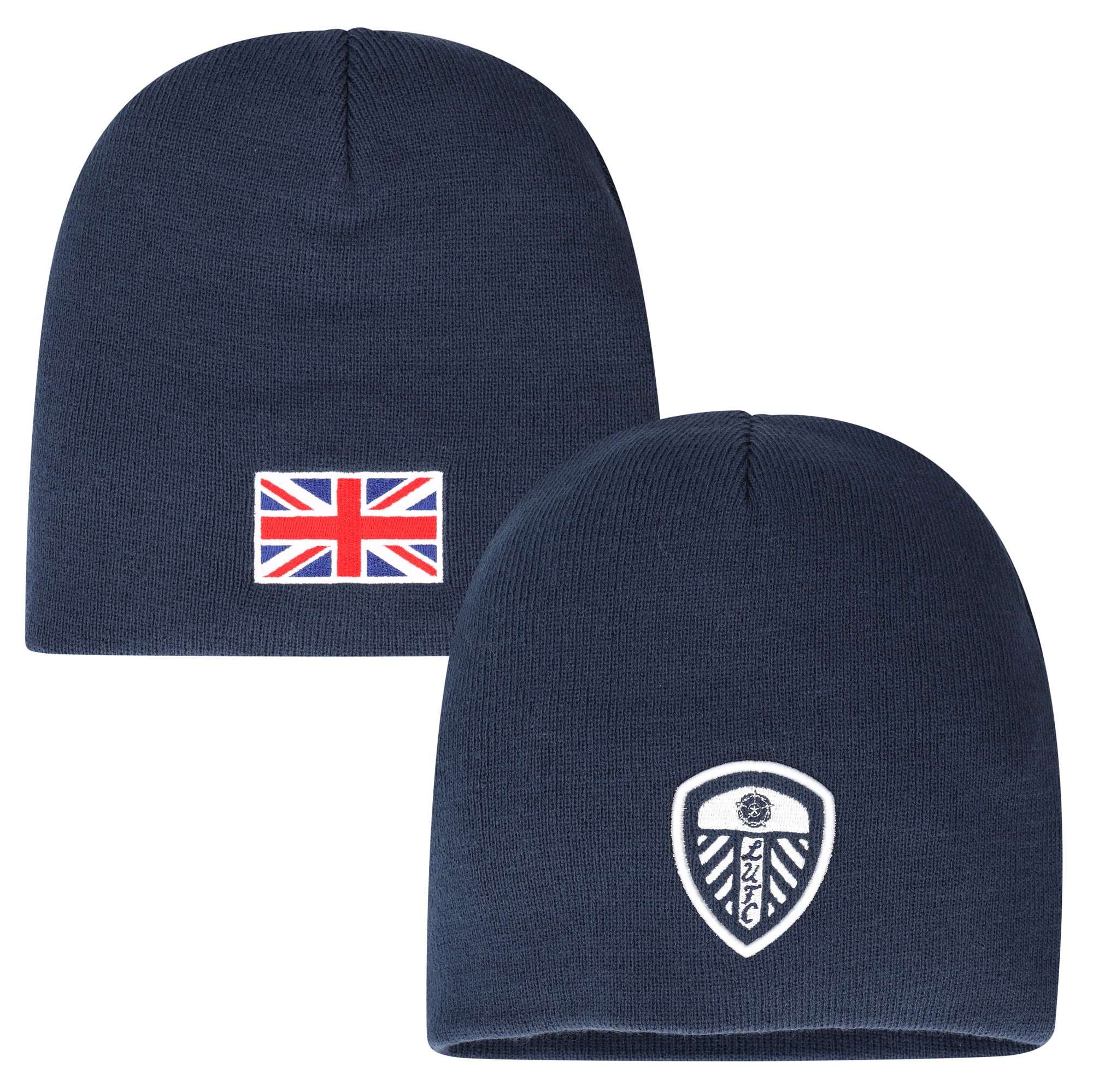 Leeds United UK Flag Graphic Knit Beanie  - Navy - Unisex, , rebel_hi-res