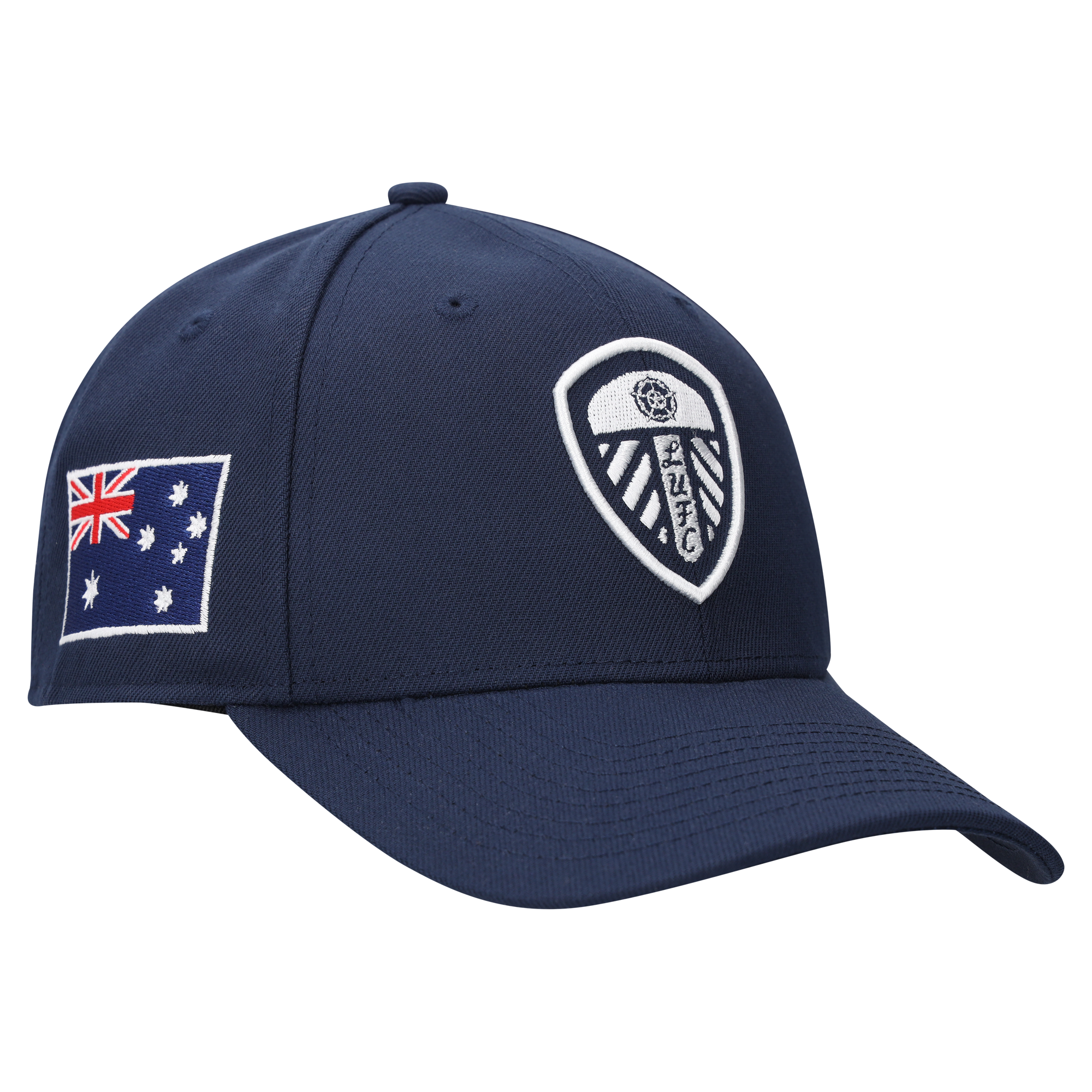 Leeds United Australia Flag Graphic Adjustable Structured Cap - Navy - Unisex, , rebel_hi-res