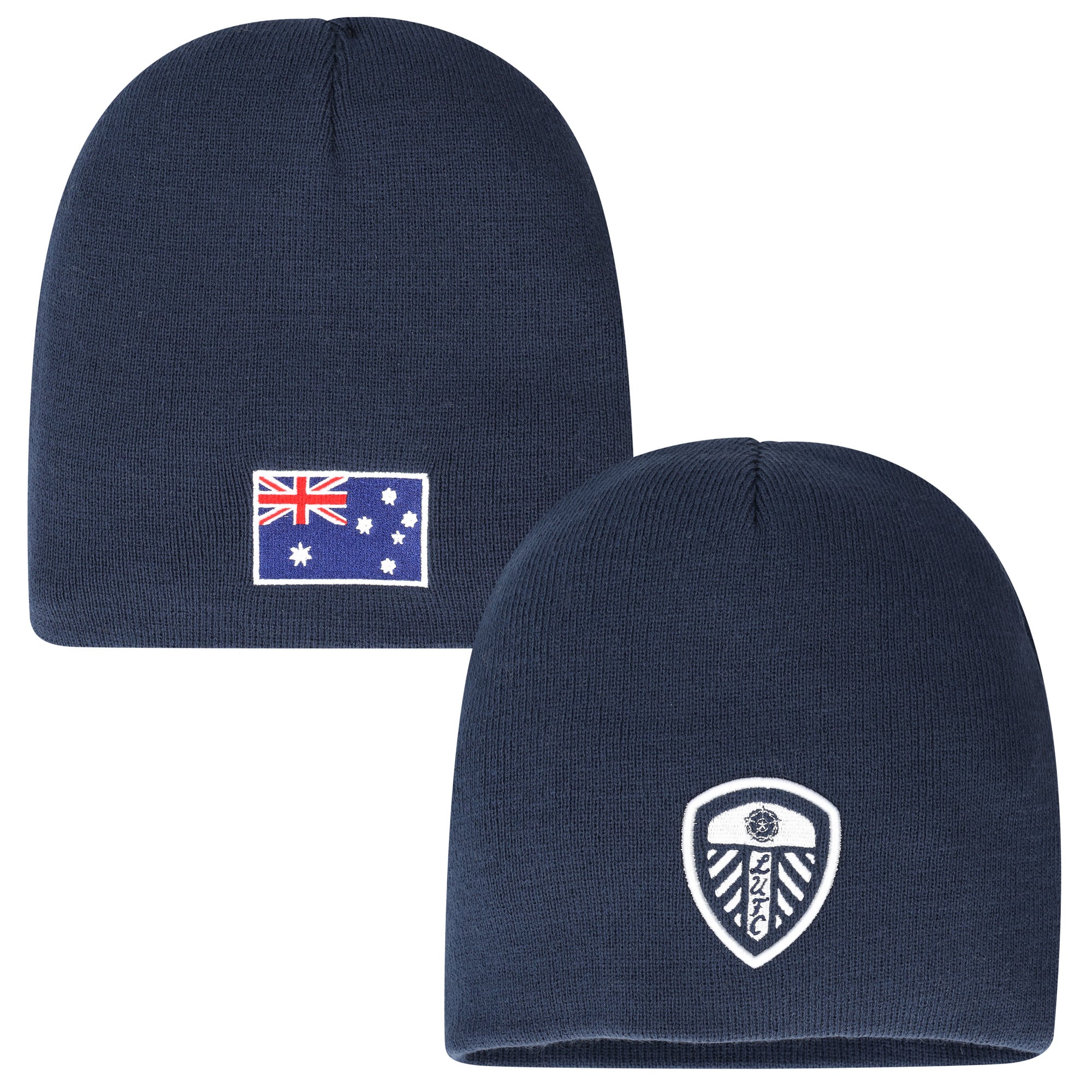 Leeds United Australia Flag Graphic Knit Beanie - Navy - Unisex, , rebel_hi-res