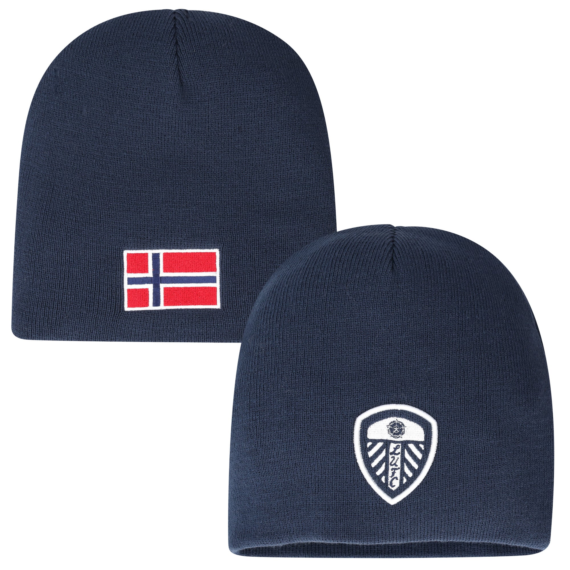 Leeds United Norway Flag Graphic Knit Beanie - Navy - Unisex, , rebel_hi-res