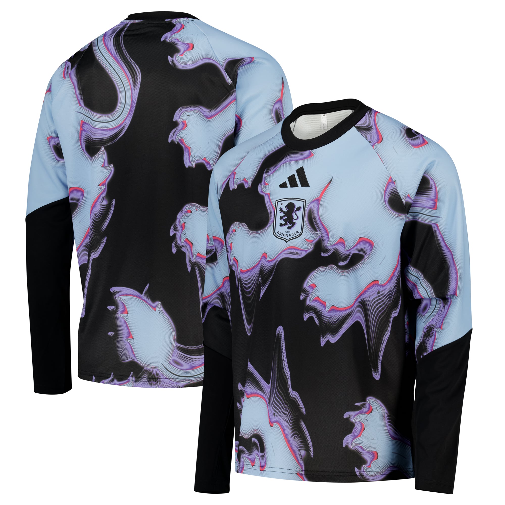 Aston Villa adidas Pre Match Warm Up Top - Black, , rebel_hi-res