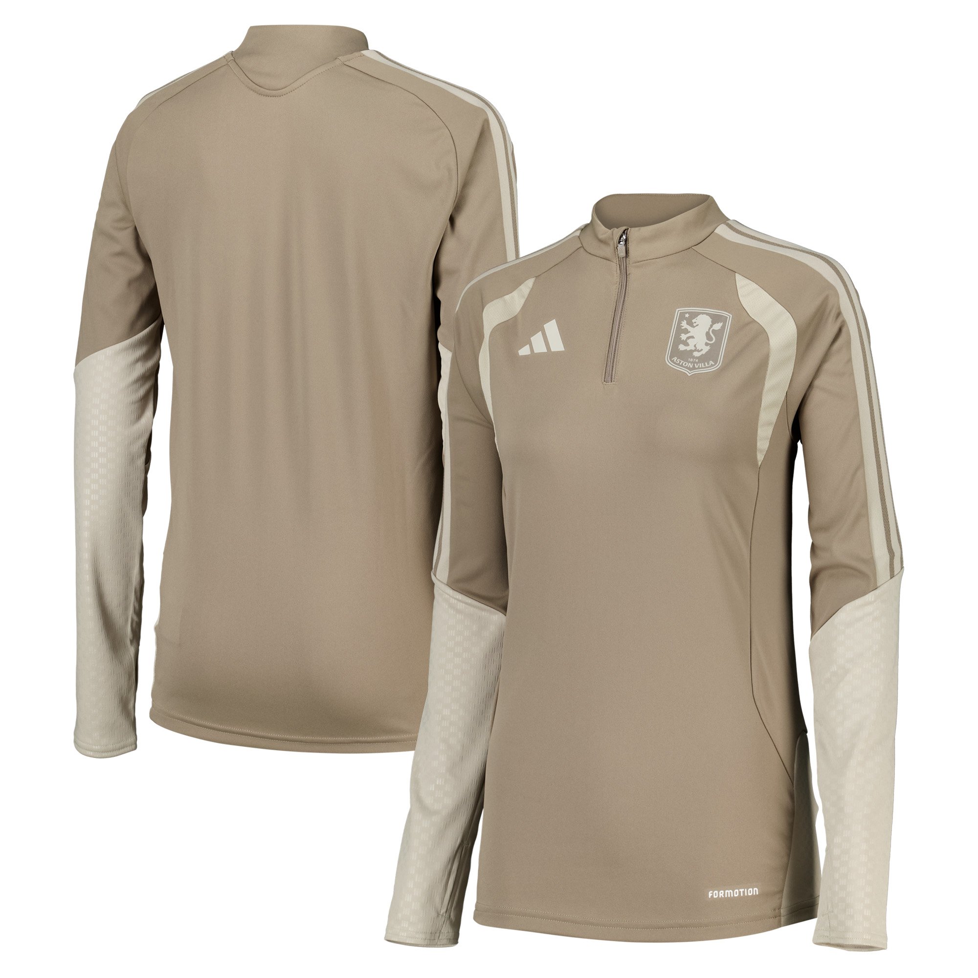Aston Villa adidas Training Top - Light Brown - Womens, , rebel_hi-res