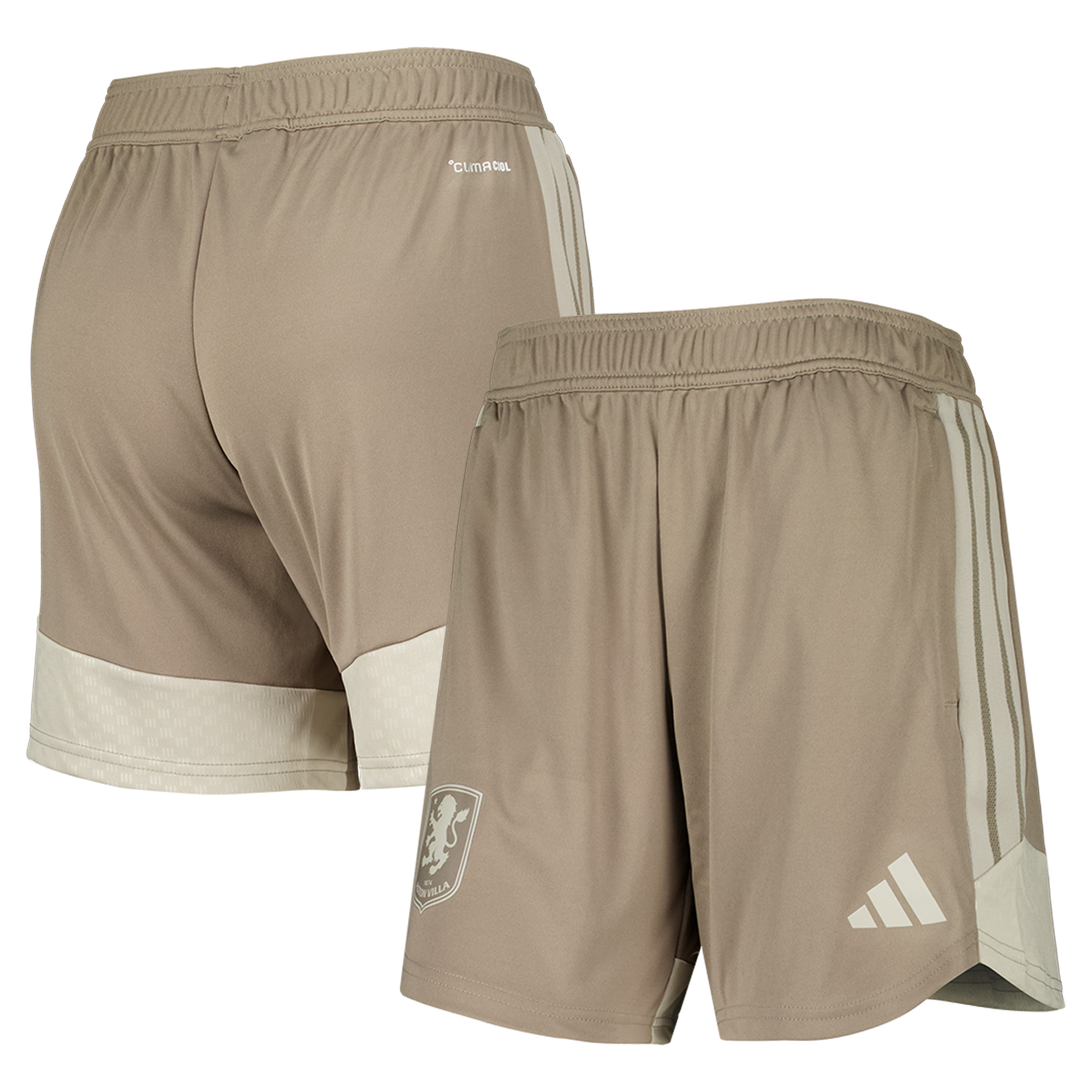 Aston Villa adidas Training Shorts - Light Brown - Womens, , rebel_hi-res