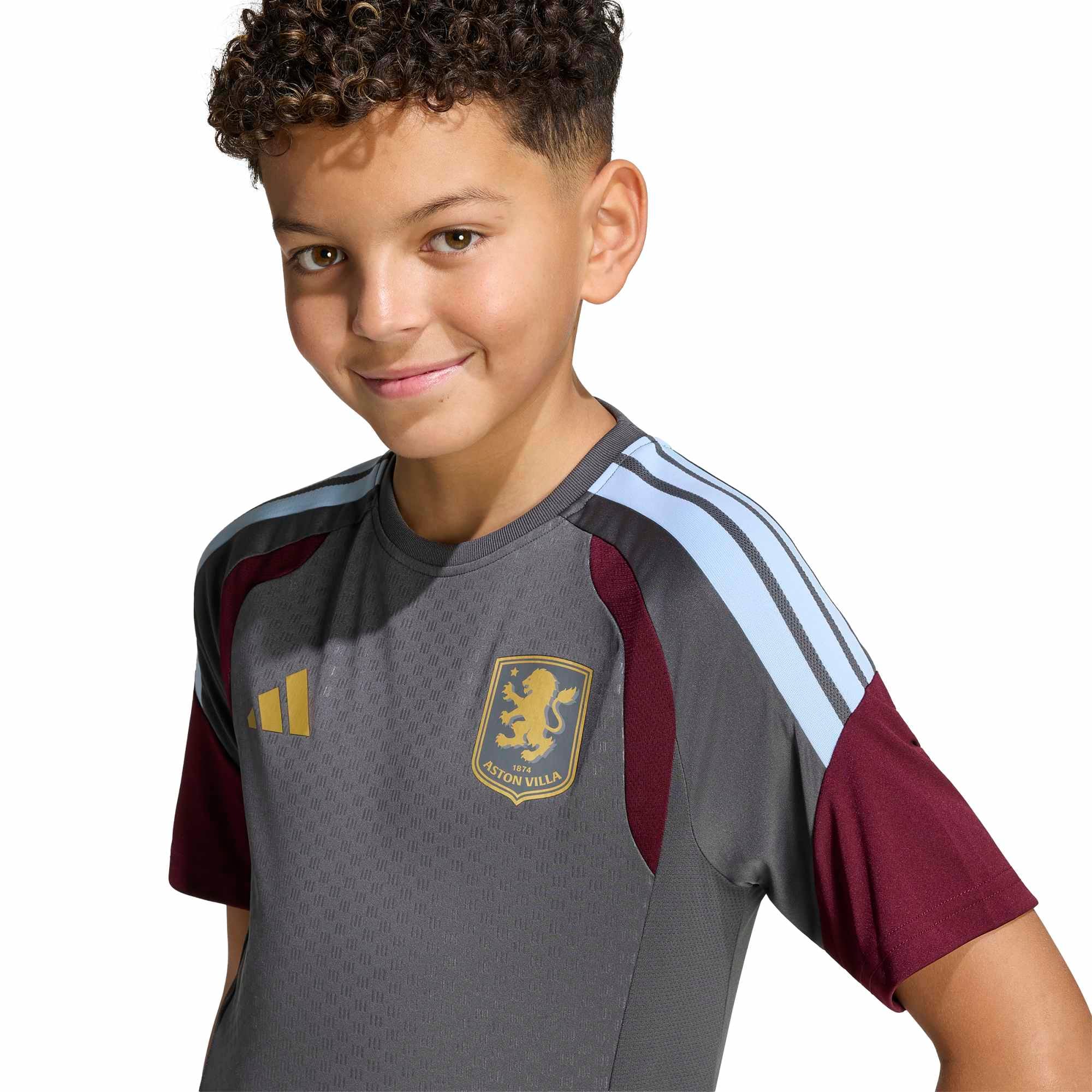 Aston Villa adidas Training Jersey - Charcoal - Kids, , rebel_hi-res