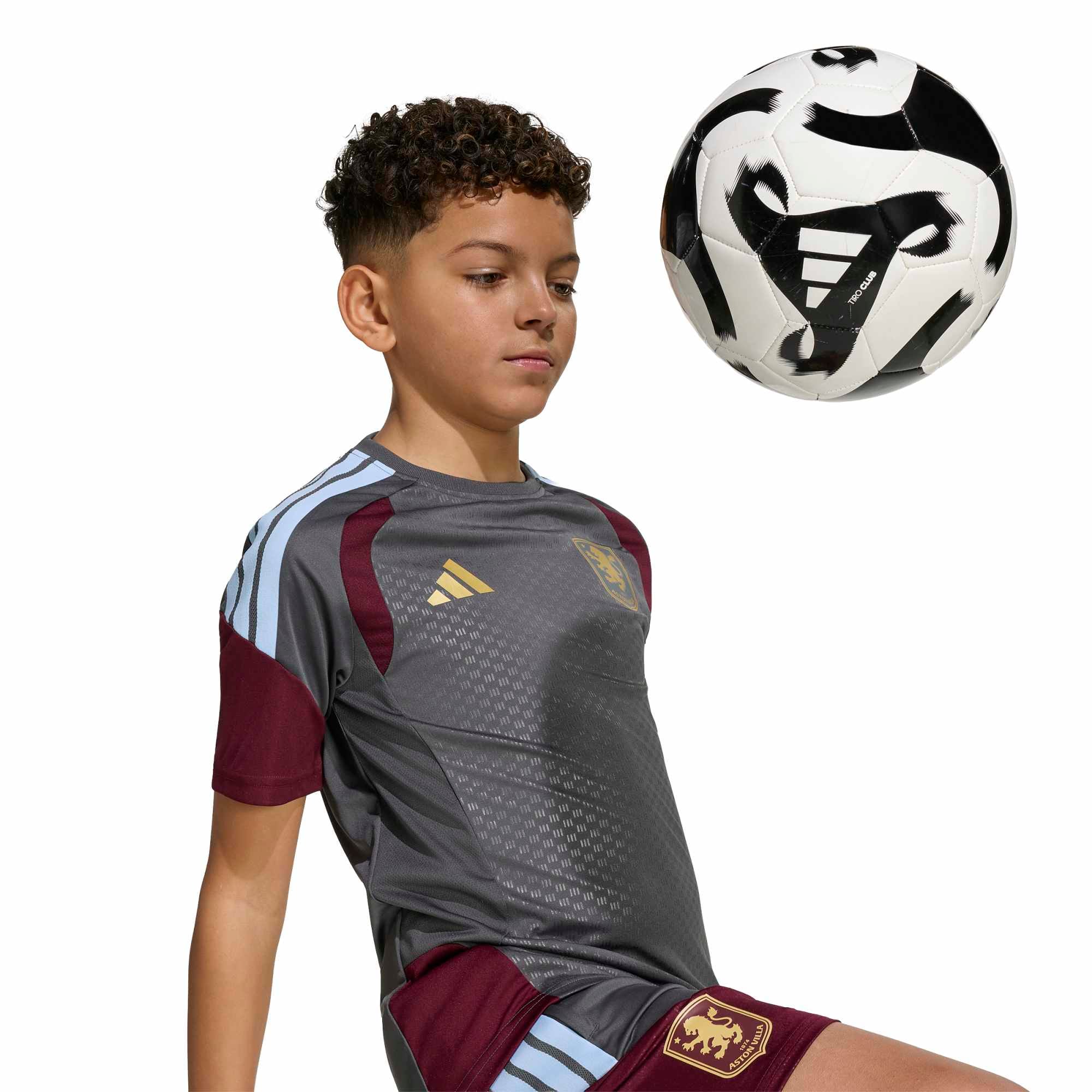 Aston Villa adidas Training Jersey - Charcoal - Kids, , rebel_hi-res