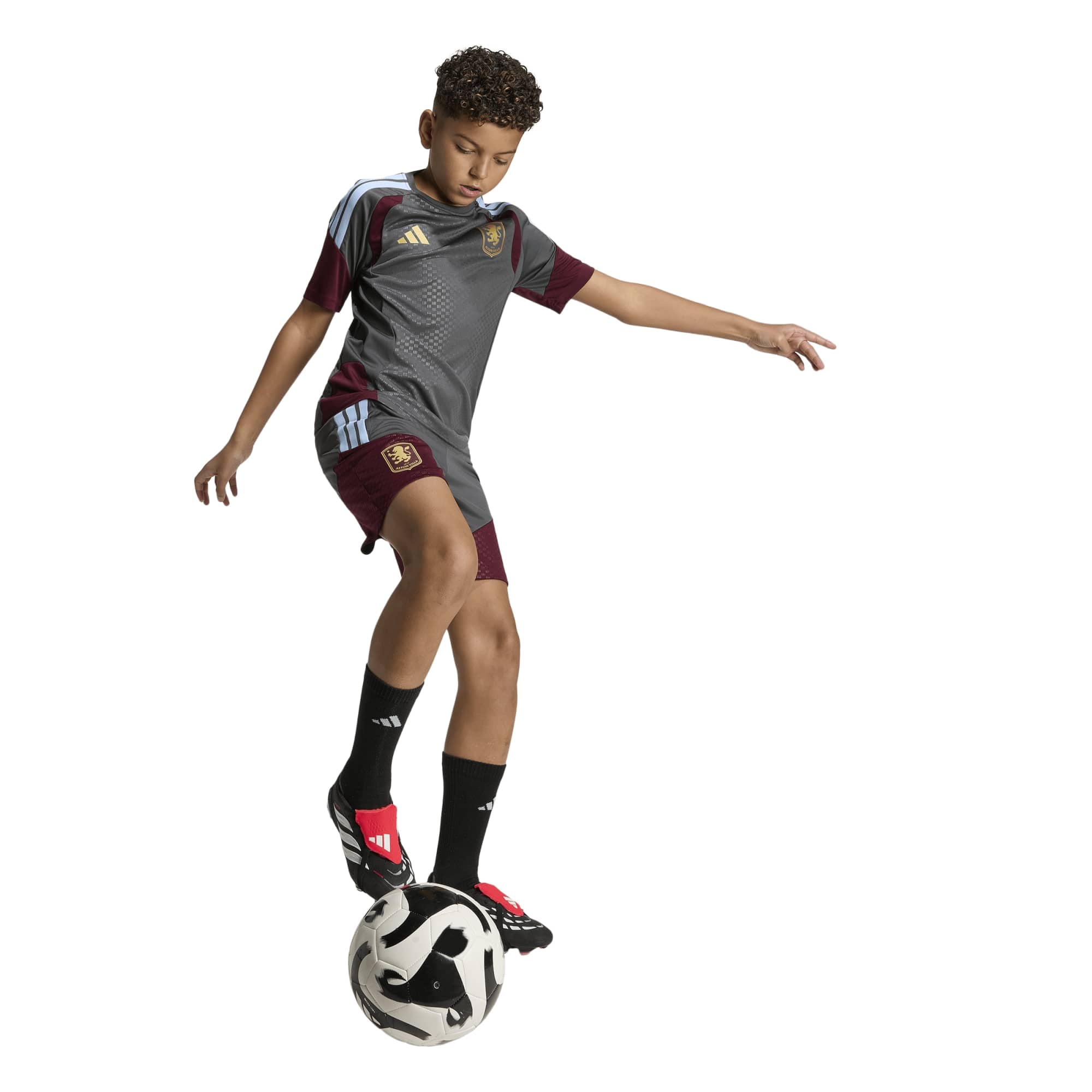 Aston Villa adidas Training Jersey - Charcoal - Kids, , rebel_hi-res