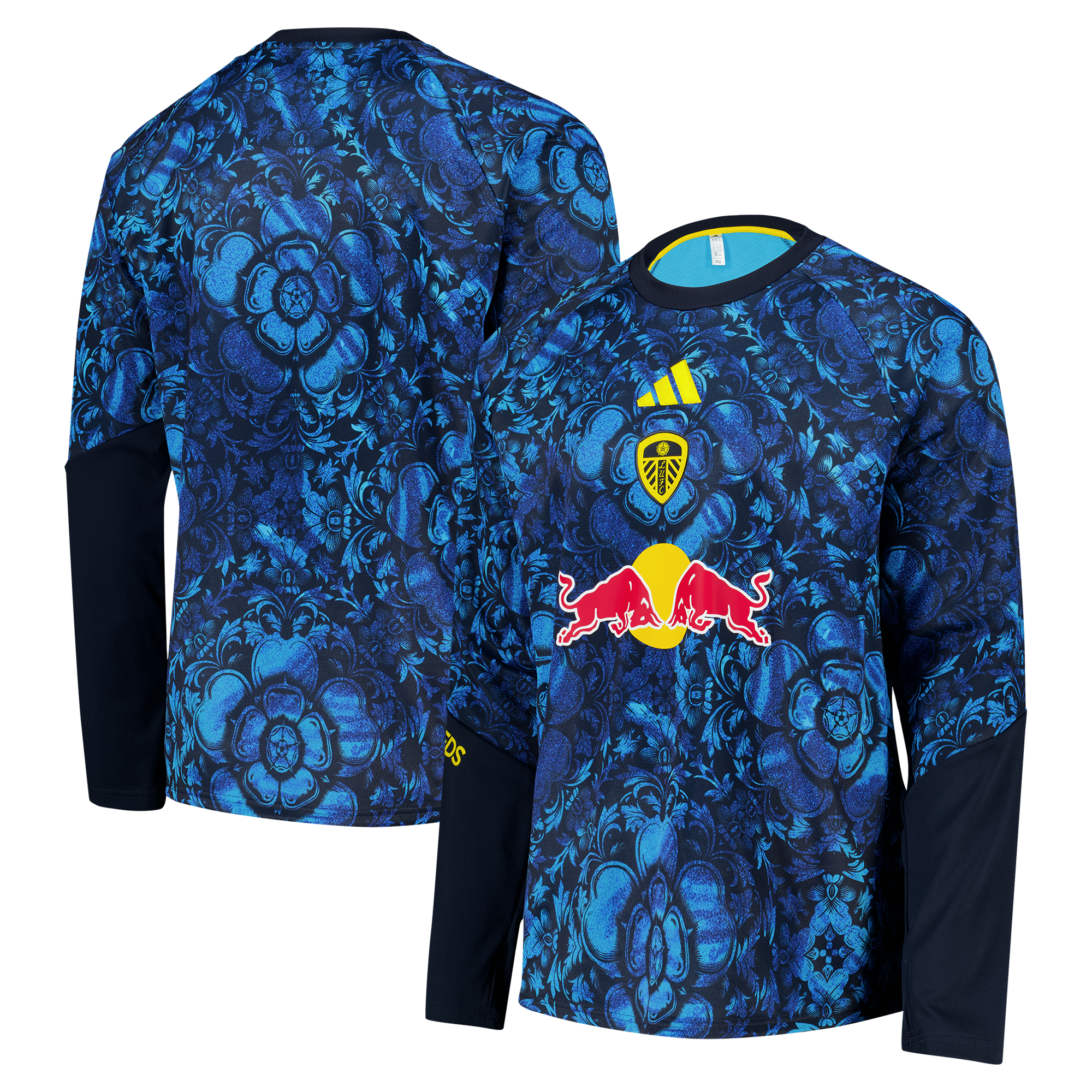 Leeds United adidas Pre Match Warm Top - Blue, , rebel_hi-res
