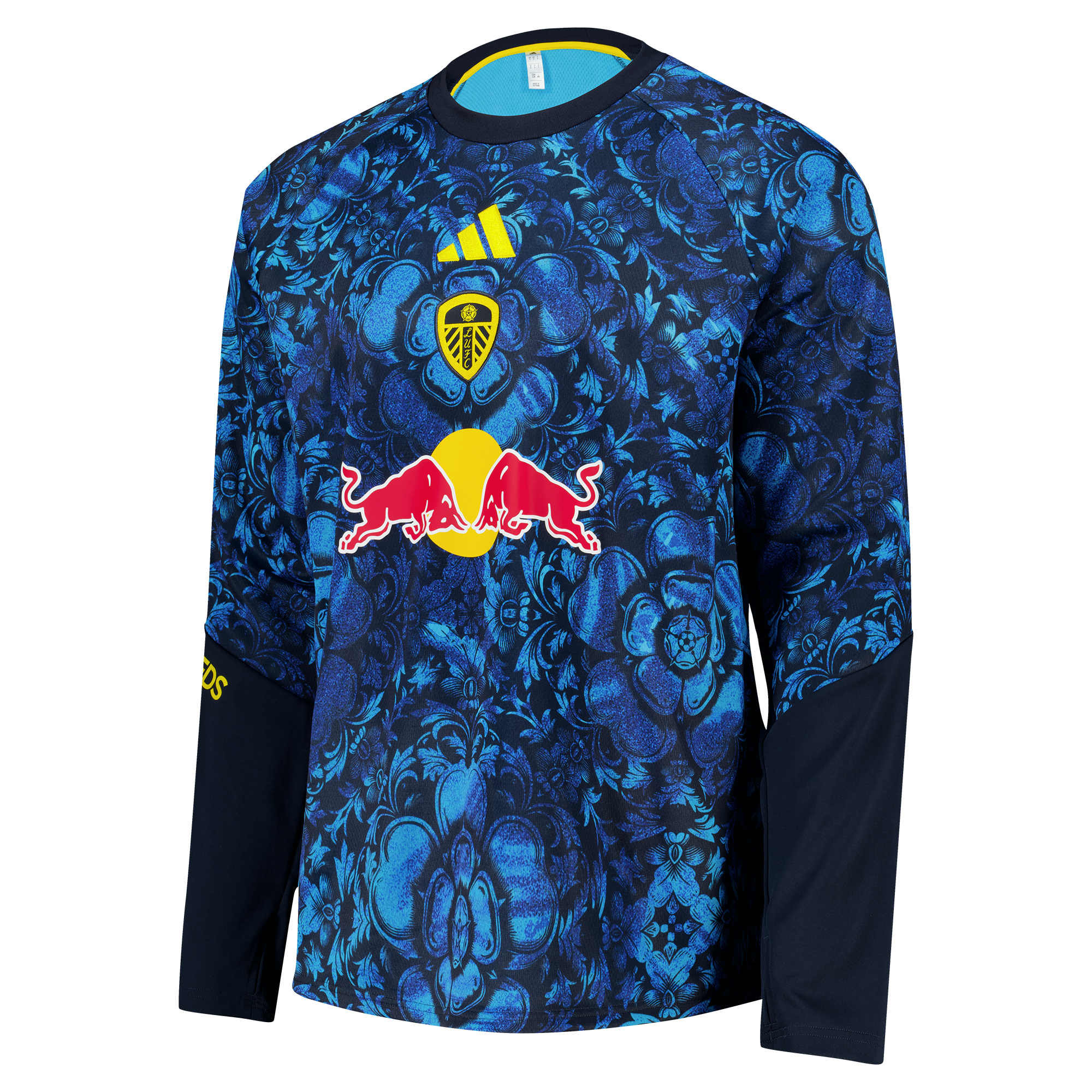 Leeds United adidas Pre Match Warm Top - Blue, , rebel_hi-res