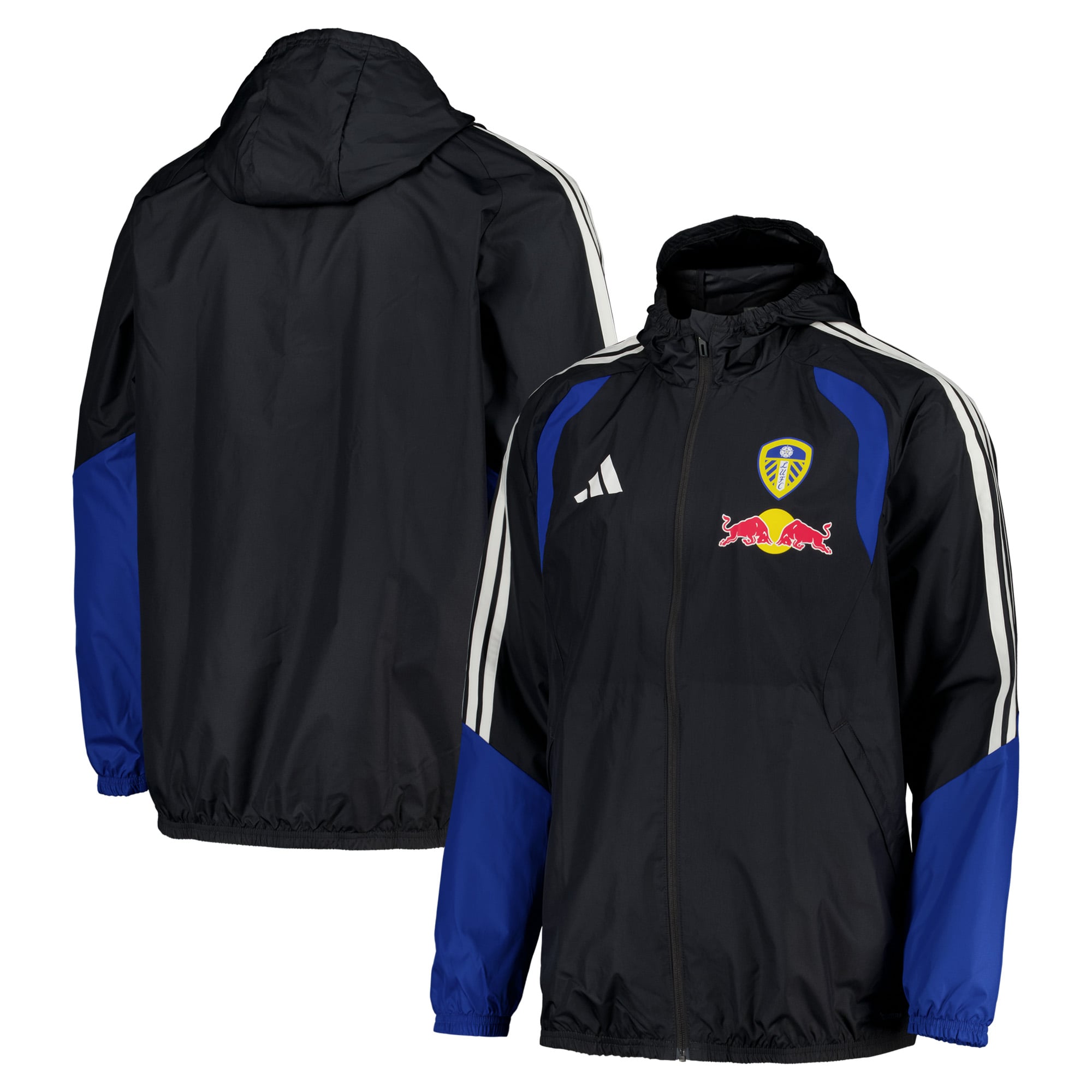 Leeds United adidas Training All Weather Jacket - Dark Grey, , rebel_hi-res