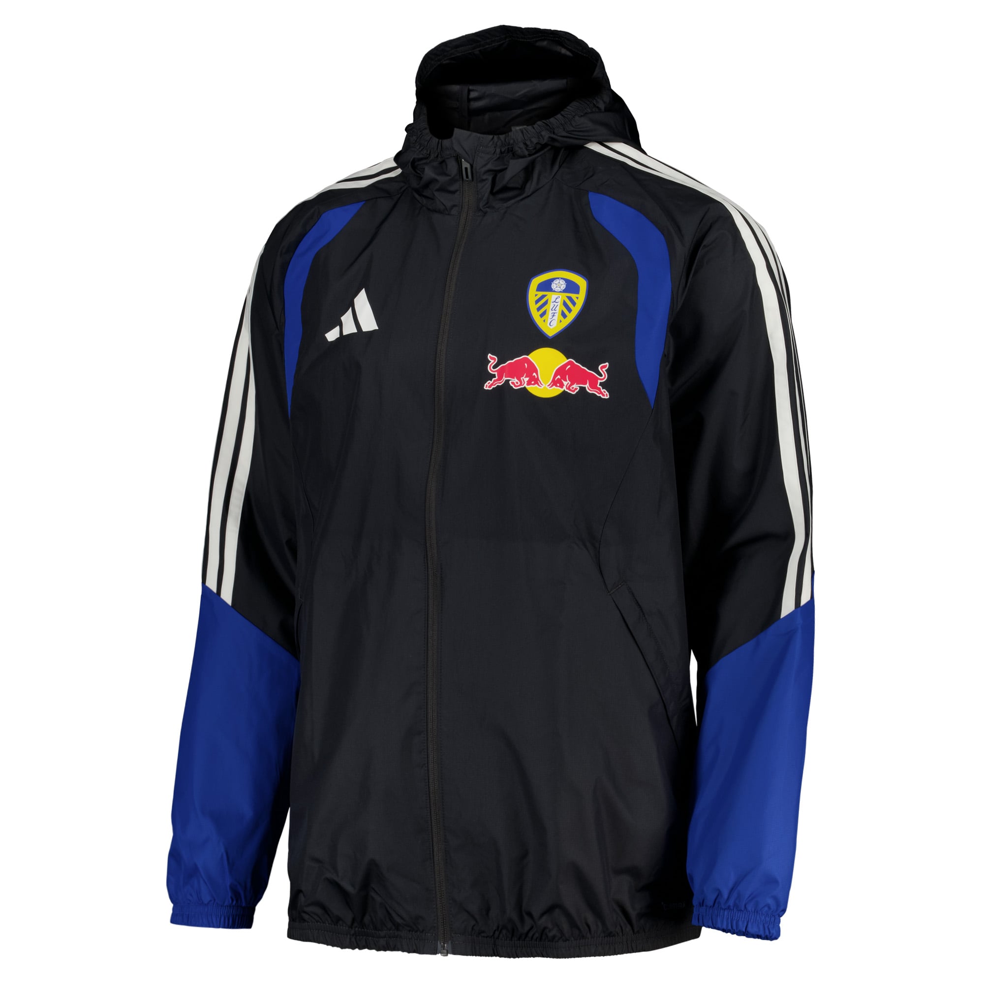 Leeds United adidas Training All Weather Jacket - Dark Grey, , rebel_hi-res