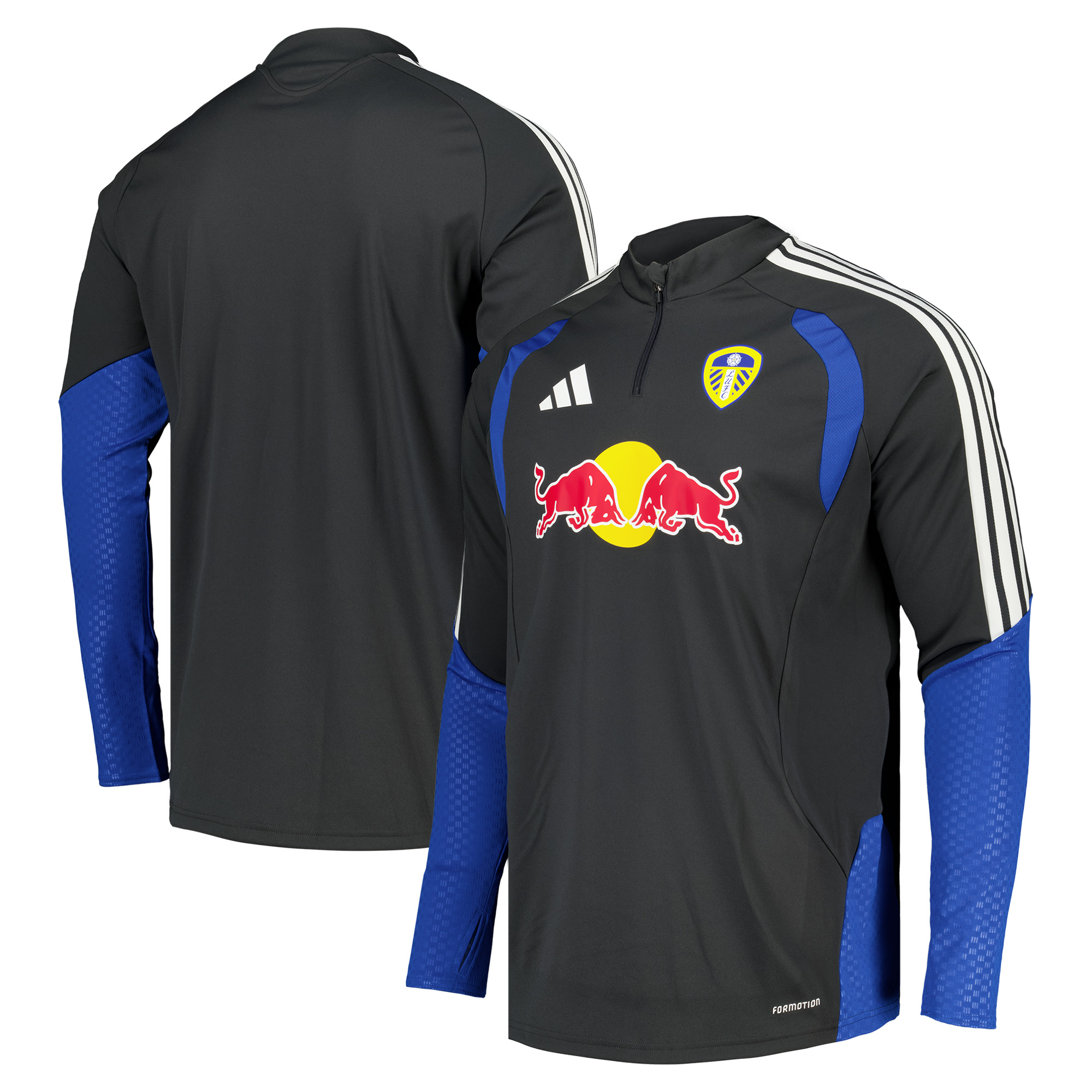 Leeds United adidas Training Top - Dark Grey, , rebel_hi-res